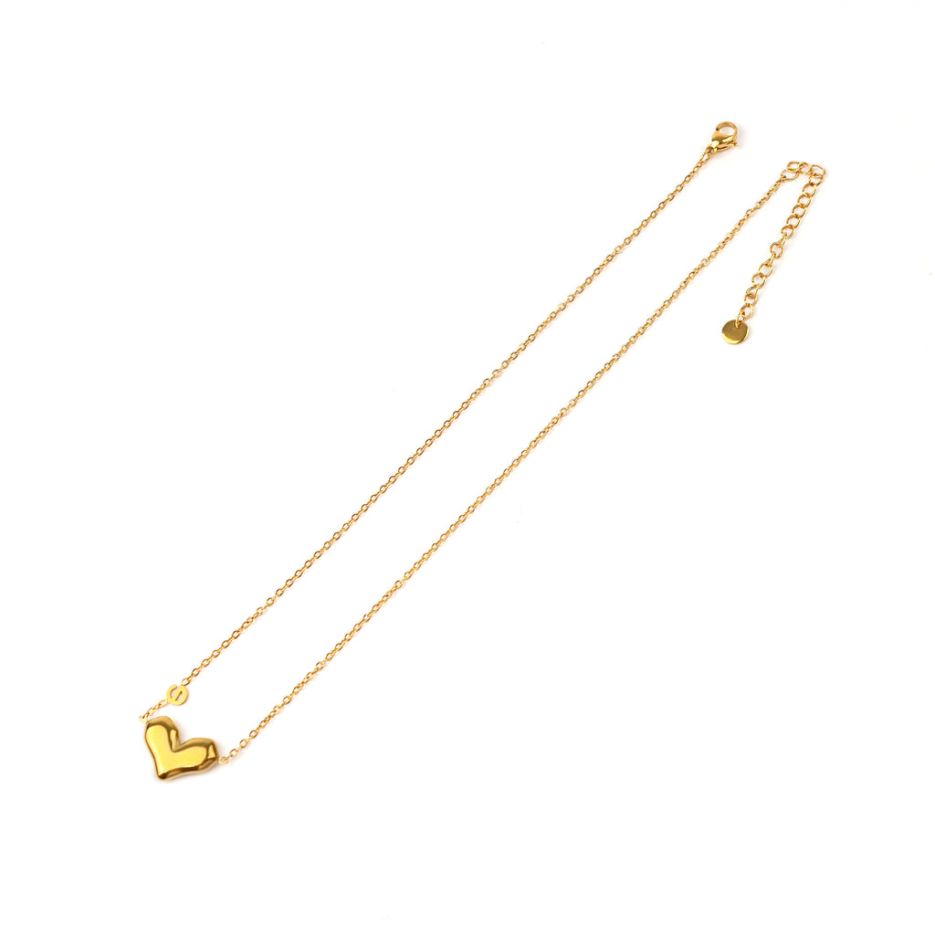 1 Count Gold - Plated Stainless Steel Heart Necklace with Delicate Chain, enhances the beauty of evening gowns or little black dresses