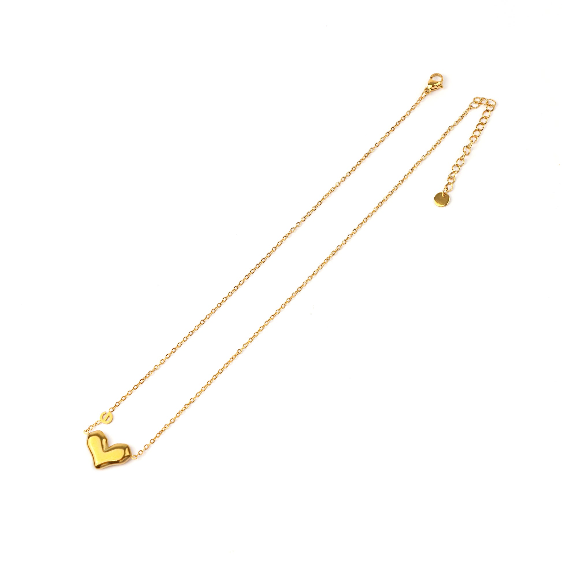 1 Count Gold - Plated Stainless Steel Heart Necklace with Delicate Chain, enhances the beauty of evening gowns or little black dresses