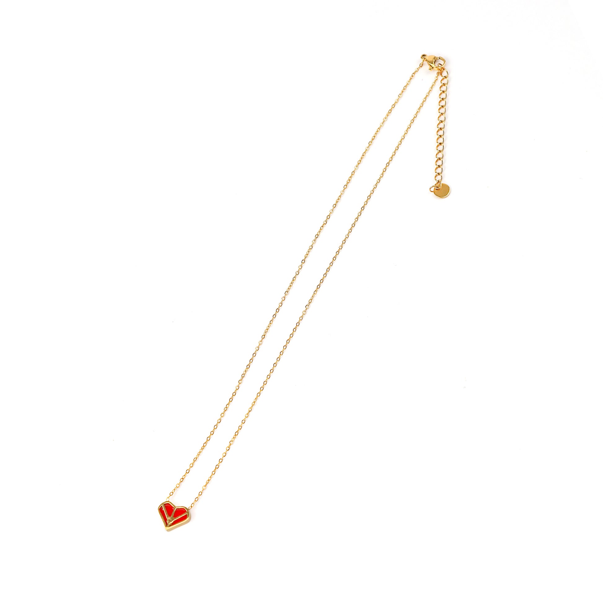 1 Count Gold-Tone Stainless Steel Heart Pendant Necklace with Patterned Design, pairs nicely with fancy ensembles and daily outfits