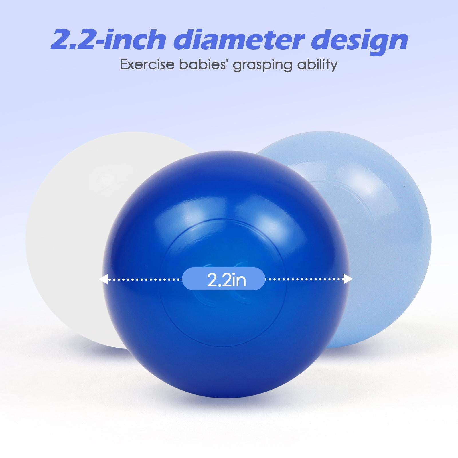 100 Counts Phthalate & BPA Free Plastic Balls - Assorted Colors for Kids' Ball Pit, with Mesh Storage Bag for Playtime Anywhere