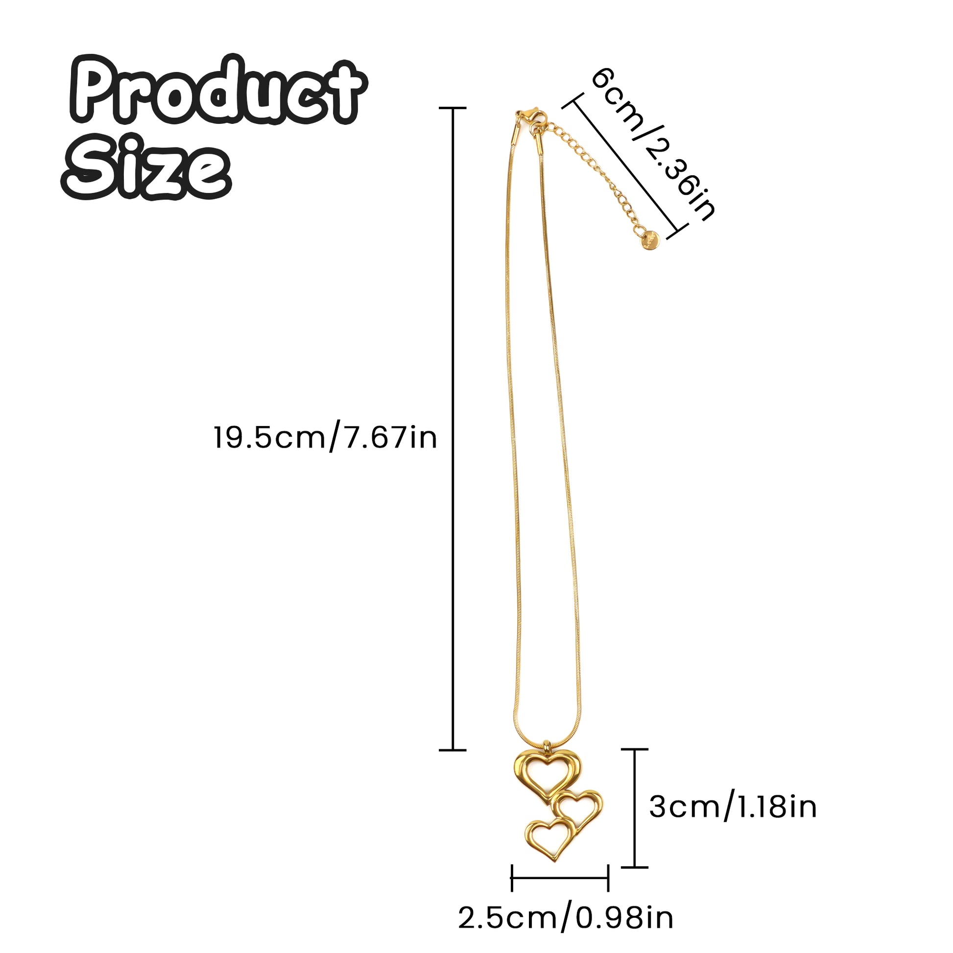 1 Count Cute Heart Necklace, a small gold heart necklace that sticks out personality and pairs with daily looks