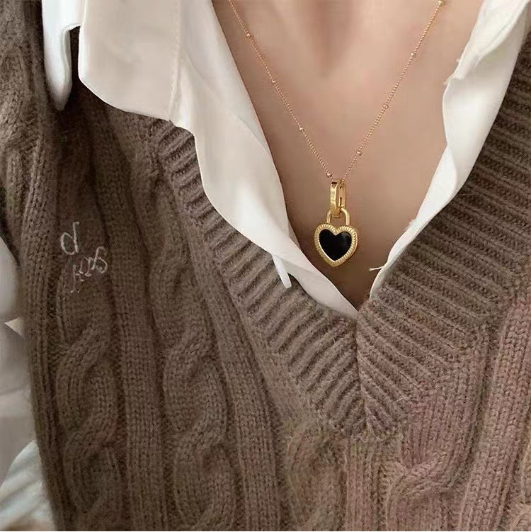 Dainty Heart Pendant Chain  Simple Necklaces for Women Trendy Heart Choker Jewelry Gifts for Women Wife Wife Girlfriend Mom