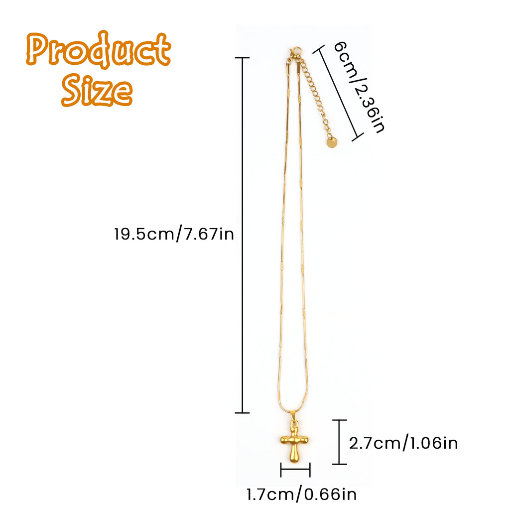 1 Count  Cross Pendant Necklace Gold, Maintains Gloss with Everyday Wear