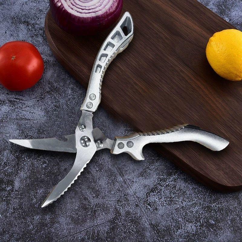 1 Count Kitchen Scissors Chicken Bone Kitchen Shears,Duck Fish Cutter Stainless Steel Fish Scissors Scale Clean Cook Scissors Knife