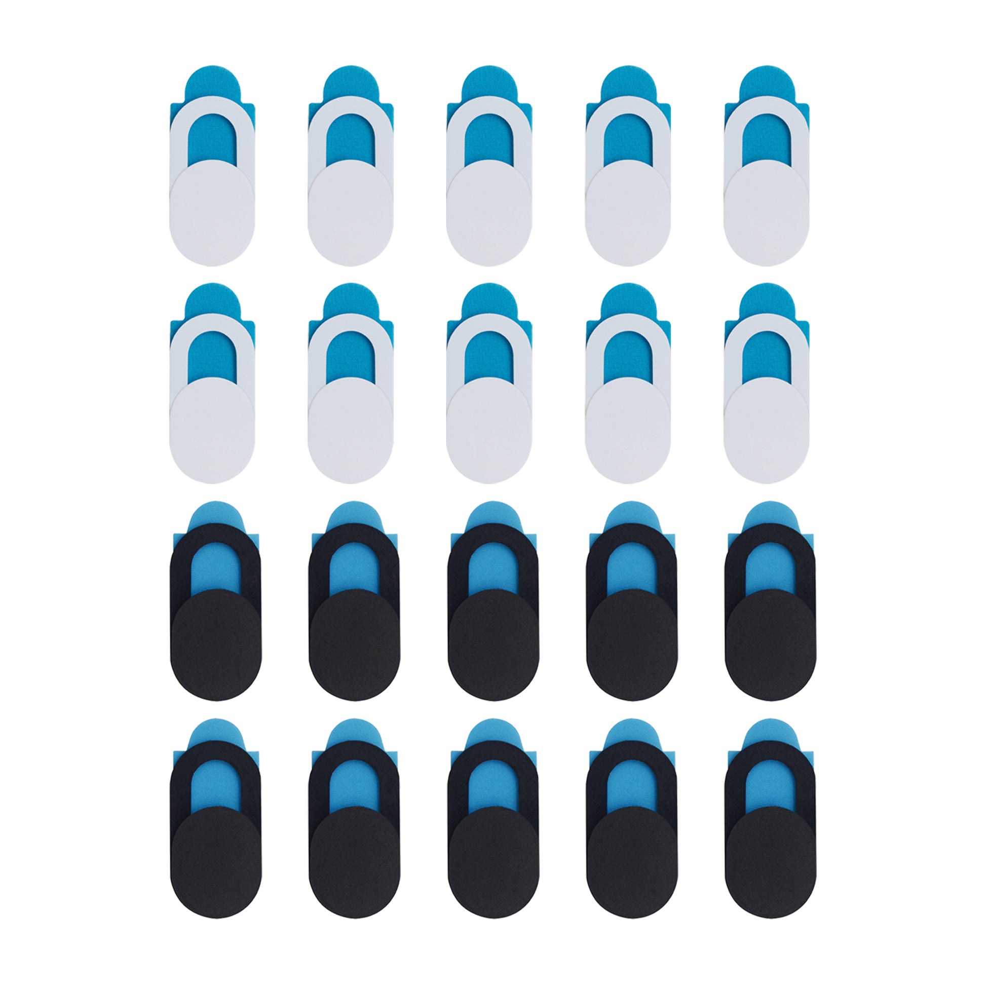 20 Counts Webcam Cover Slide, Dual-Color Privacy Protector for Laptops & Tablets (10 Black + 10 White)