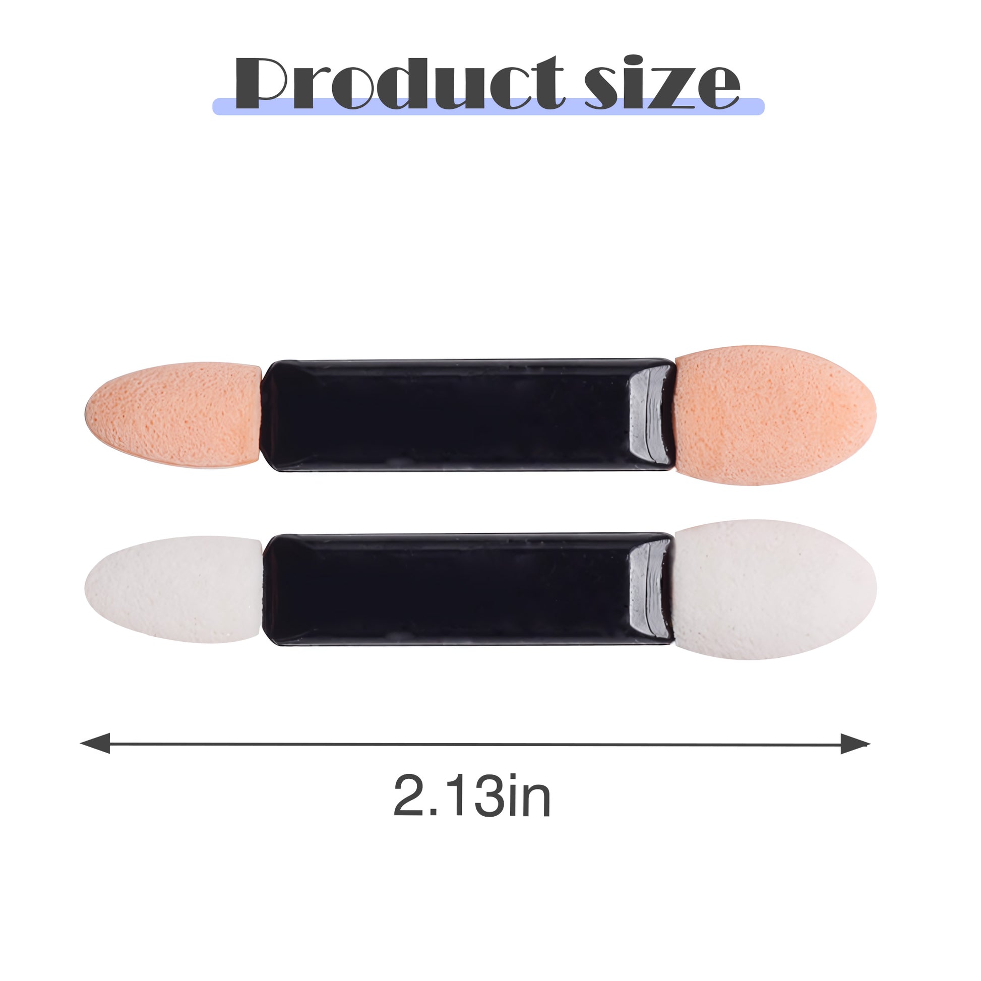 50 Counts Double Head Eyeshadow Applicators, Dual-Sided Sponge Tips for Professional Makeup Blending Black Makeup Brushes