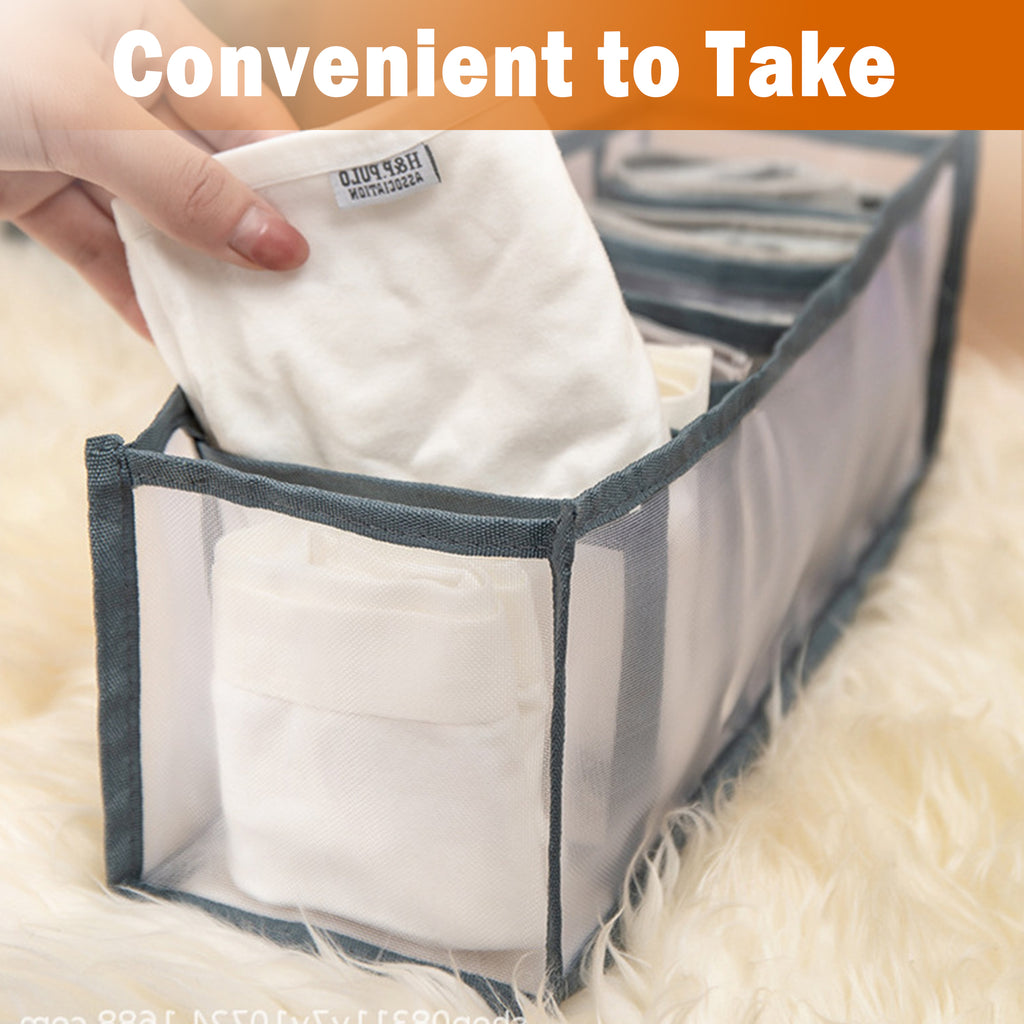 3 Counts Foldable Underwear Organizer, breathable mesh storage for intimate apparel, washable material for long-term use,  foldable design for seasonal storage