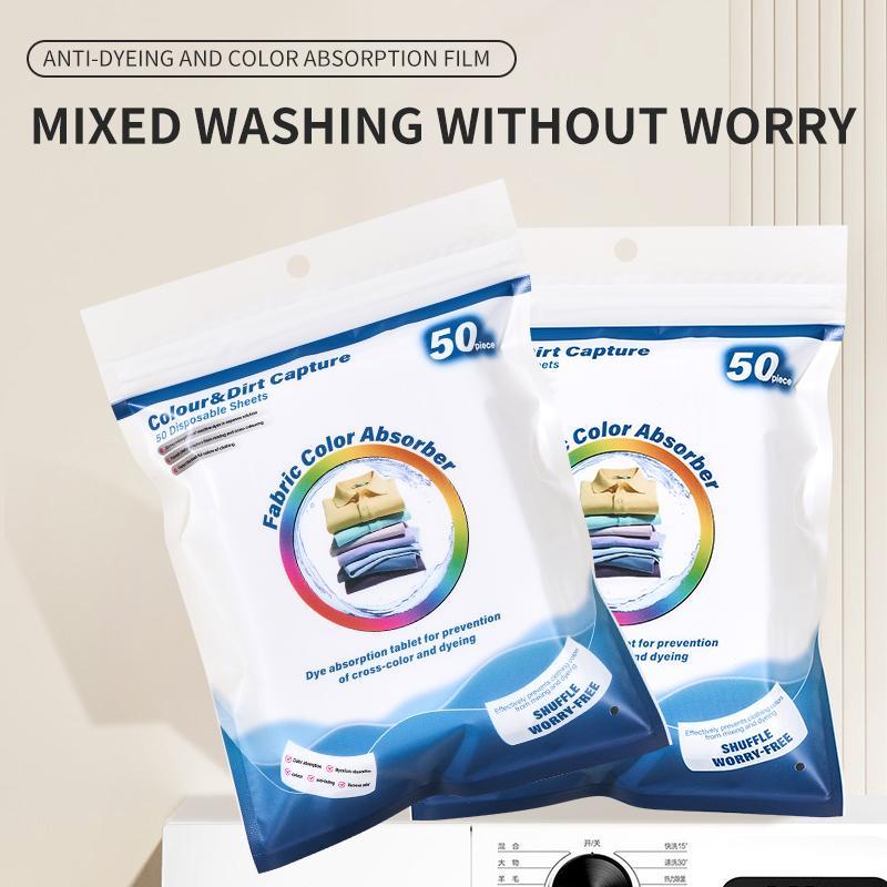 Laundry Color Catcher Sheets, 50 Count – Enable Mixed Washing & Prevent Staining