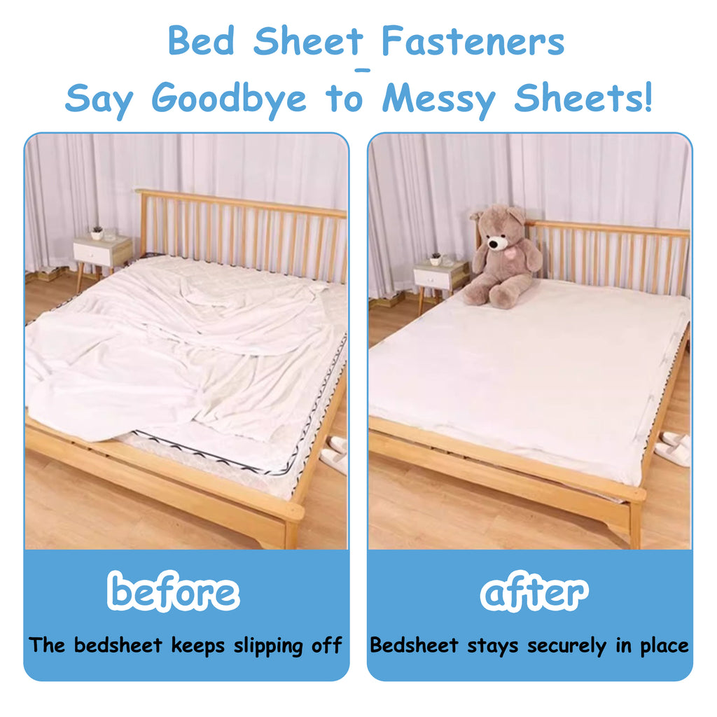 36 Counts Bed Sheet Grippers, Secure Hold Prevents Slip and Fall Out，Needle-Free Design for Safe Sheet Security