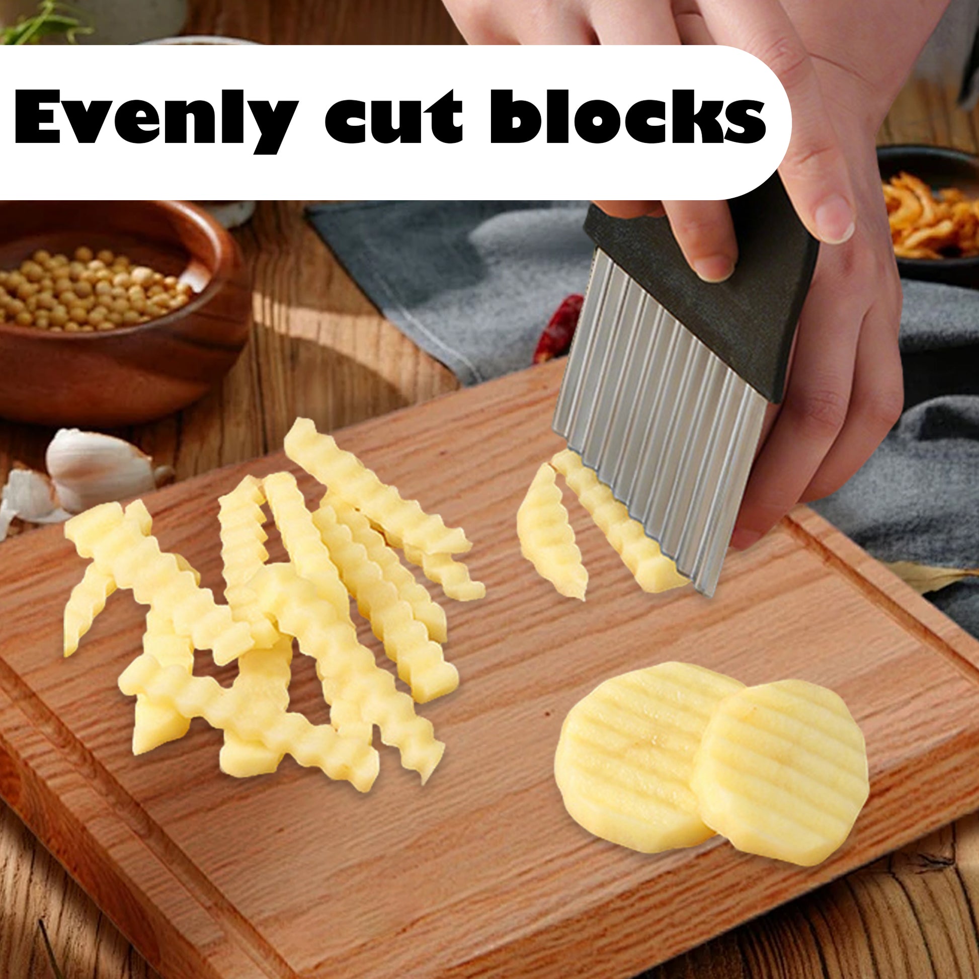 2 Counts Crinkle Cutter, Comfort-Grip Handle for Extended Food Prep Sessions，Effortless Operation for Perfect Wavy Slices