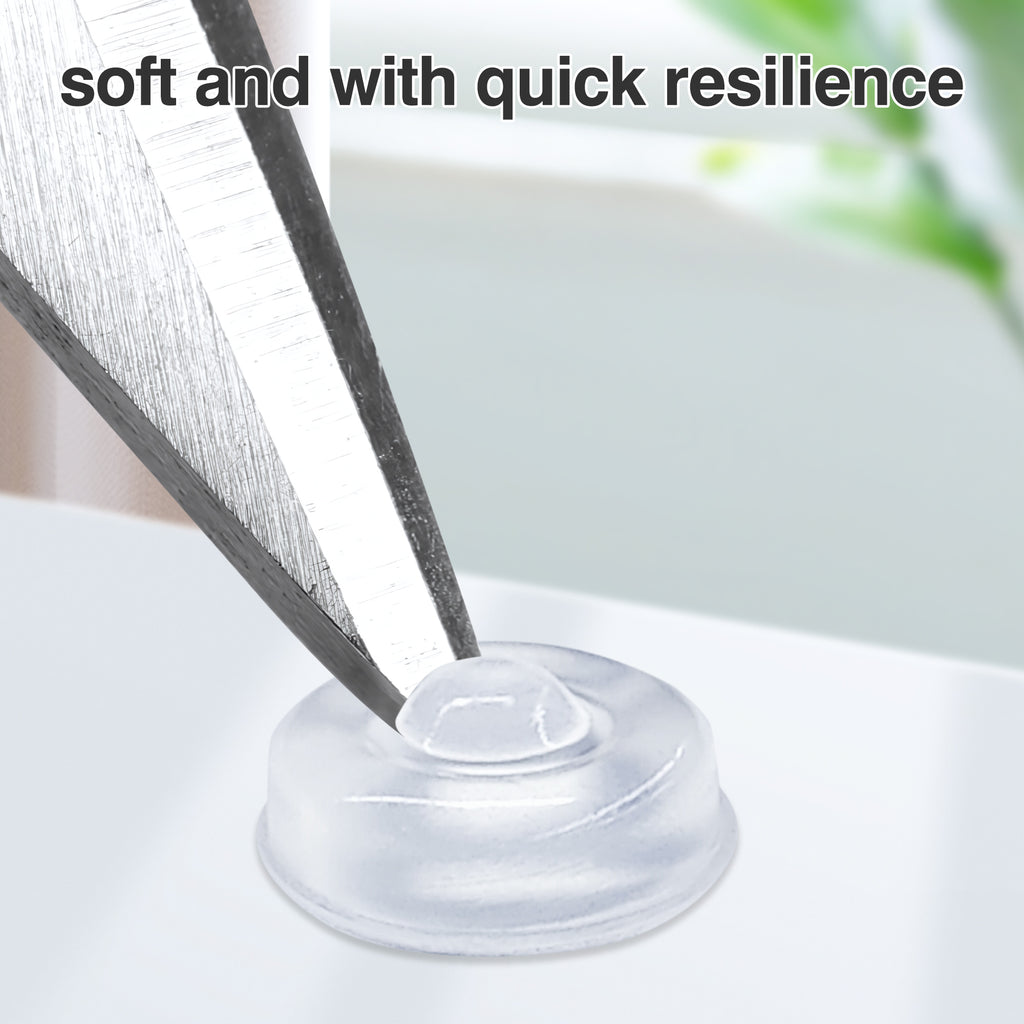 128 Counts Self-Adhesive Cabinet Door Bumper, Clear Silicone Bumpers Dots for Quiet Closing, Rubber Cabinet Door Stoppers