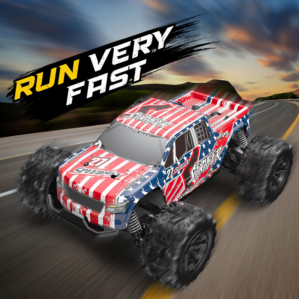 1:20 RC All - Terrain Pickup Truck - Red, 18 - 20KMH Speed, 2.4GHz Remote Control Off Road Vehicle, Waterproof Electric Powered Toy with Dual 3.7V 500mAh Rechargeable Batteries, Suitable for Kids and Hobbyists