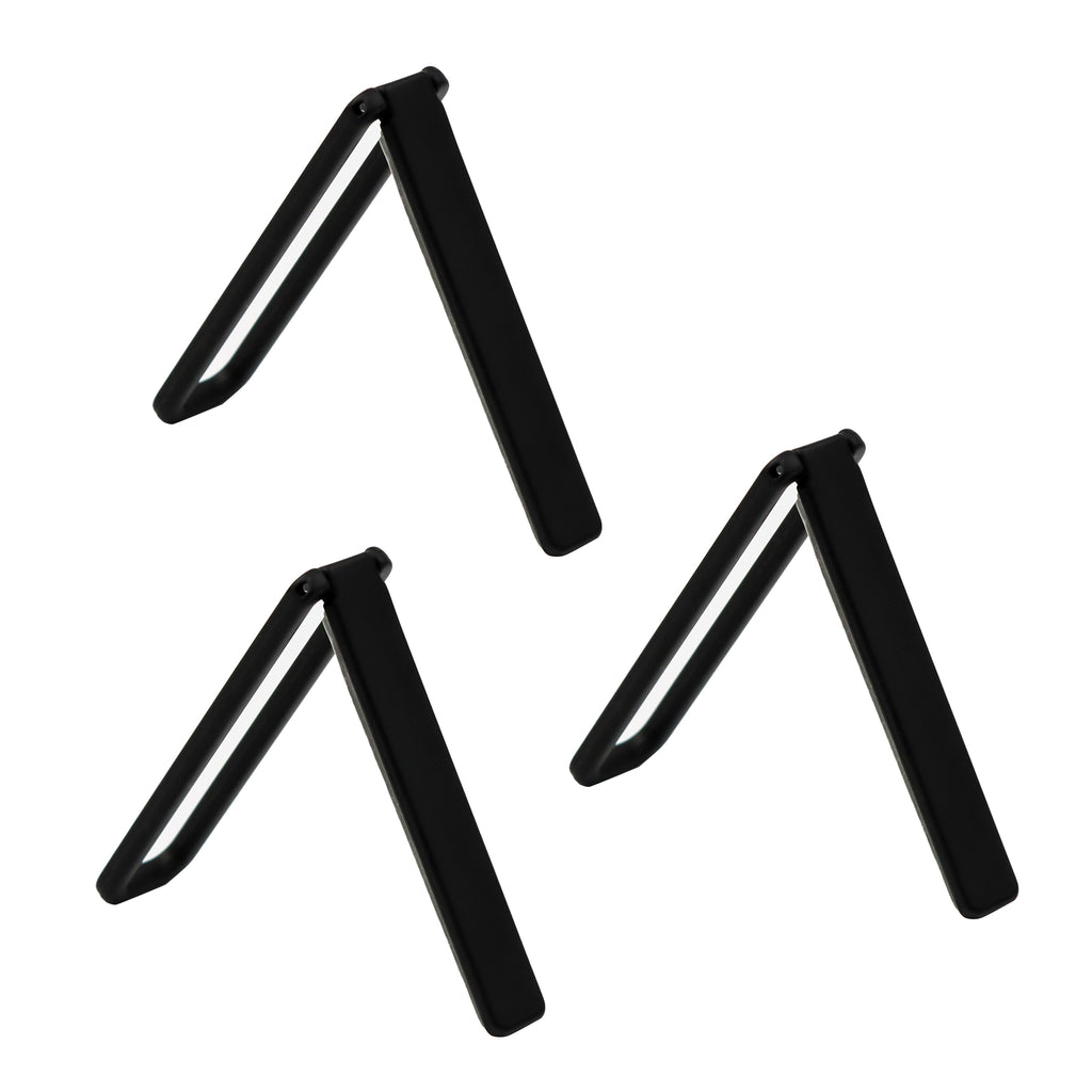 3 Counts Metal Phone Kickstand, lightweight and slim, stable and durable, strong adhesive, fits smooth phone cases, peel-and-paste installation, adjustable and foldable