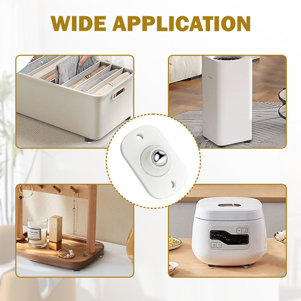 8 Counts Self Adhesive Caster Wheels, fits storage racks for flexible position adjustment, mini universal wheel