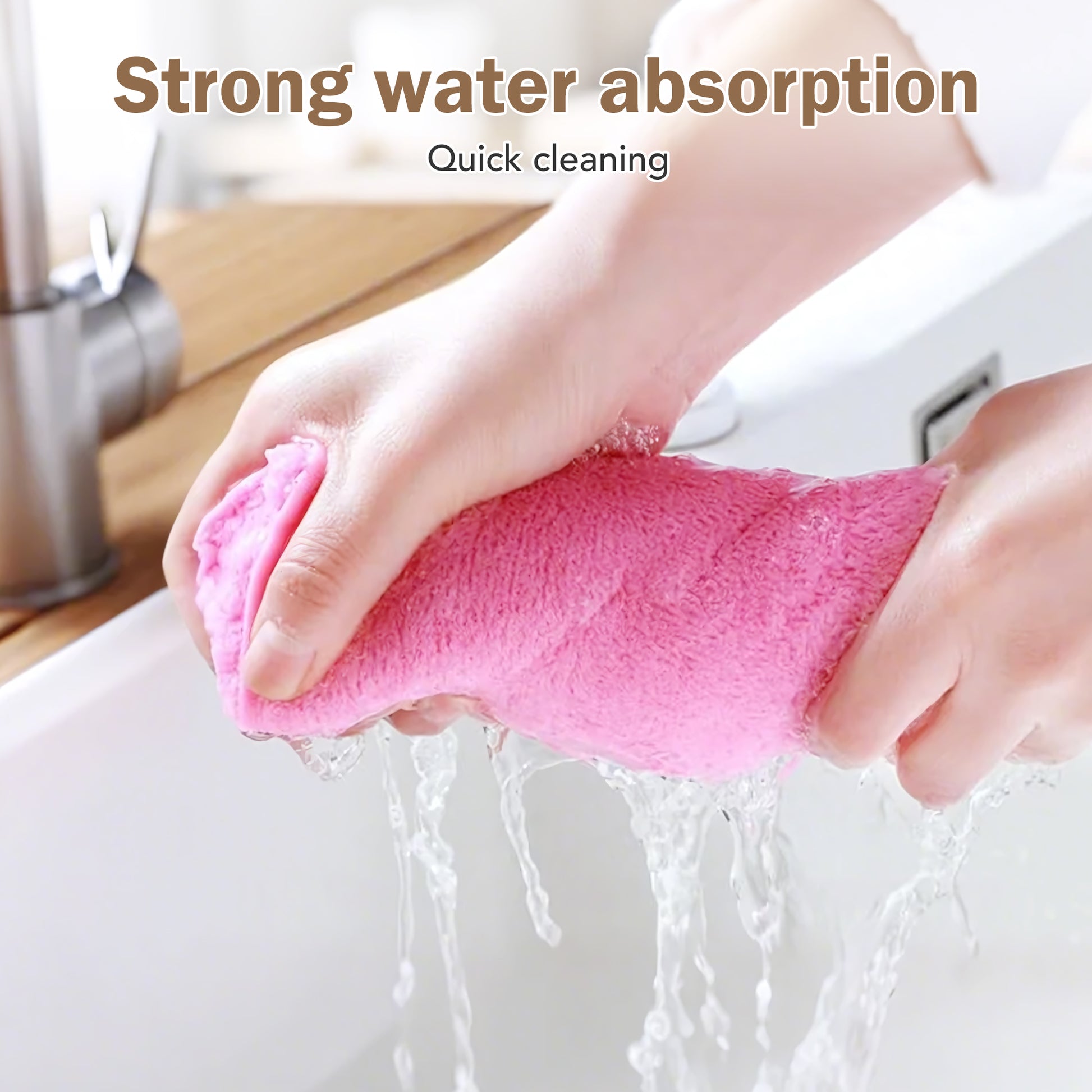 10 Counts Bamboo Fiber Cleaning Towels, Reusable and Eco-Friendly Dish Cloths for Countertops Stove and Surfaces