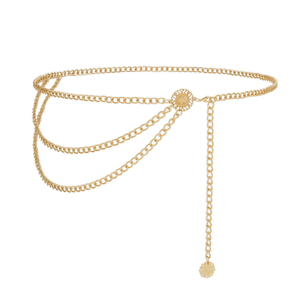 1 Count Metal Chain Belt Women - Versatile Body Jewelry for Dresses, Jeans & Festival Outfits