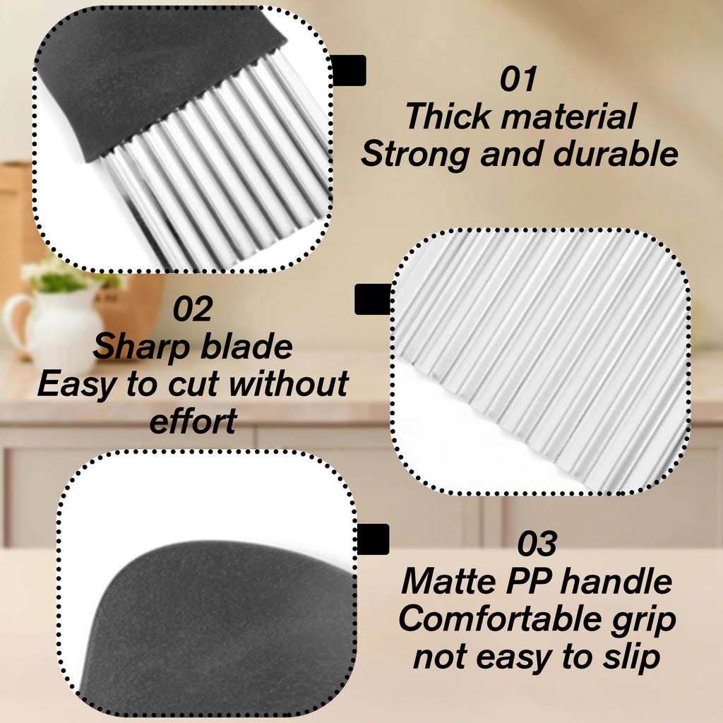 2 Counts Crinkle Cutter, Comfort-Grip Handle for Extended Food Prep Sessions，Effortless Operation for Perfect Wavy Slices