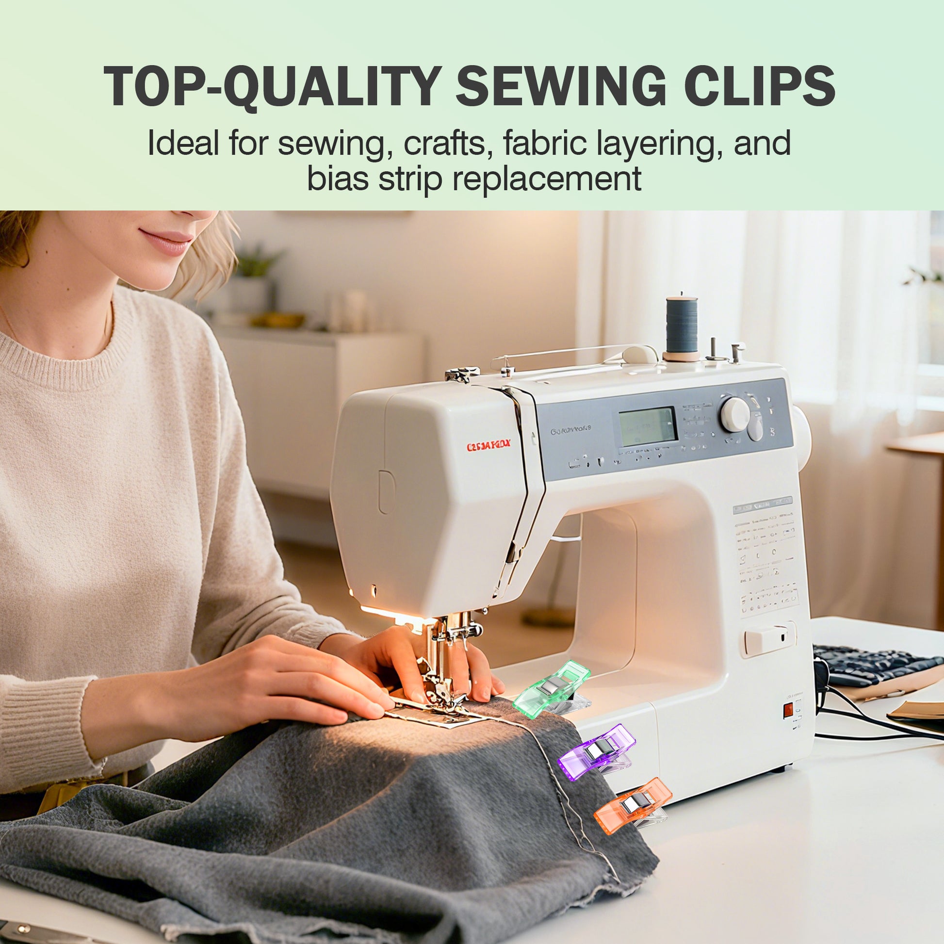 50 Counts Multi-Color Plastic Sewing Clips, replace pins to avoid holes on delicate fabrics during crafting,random color