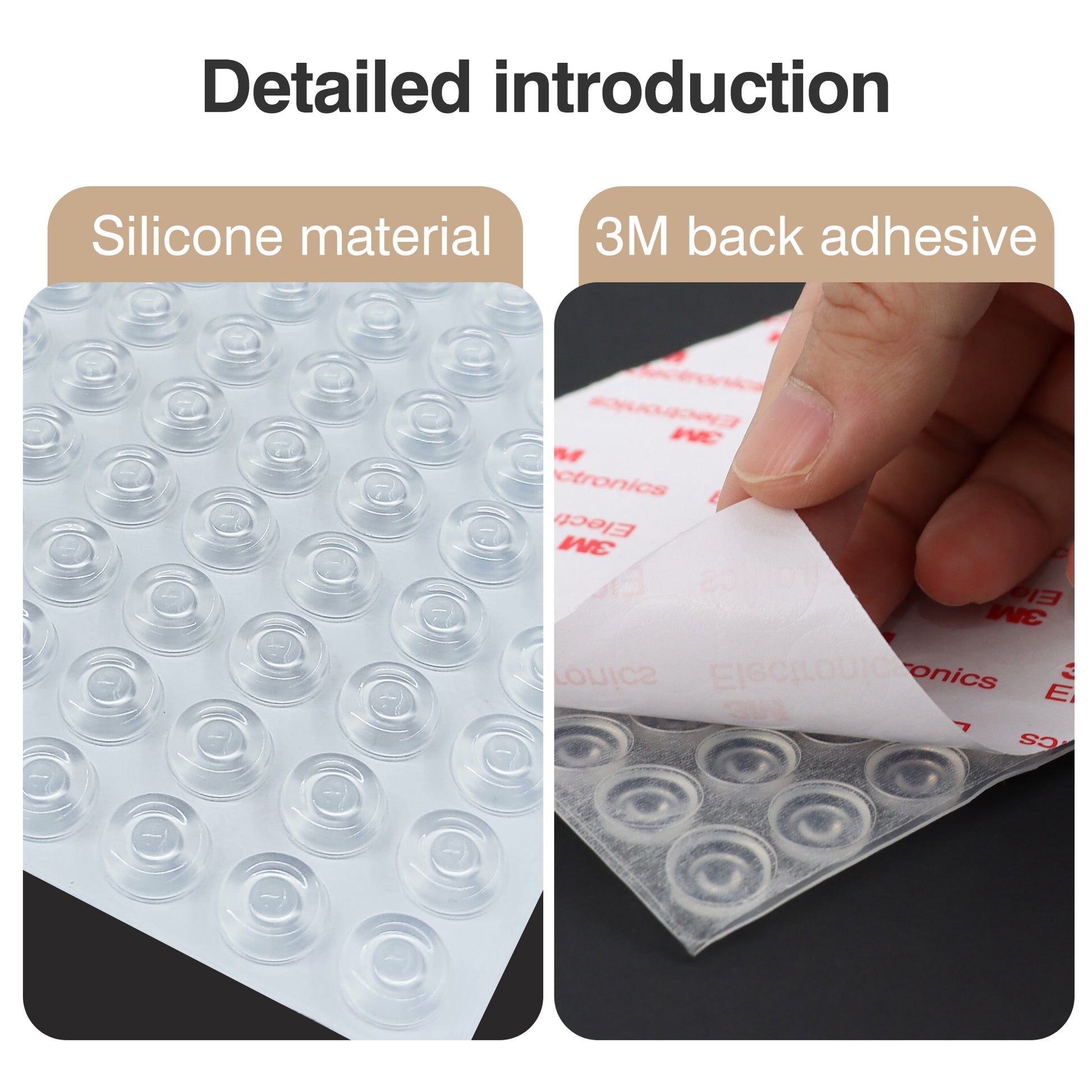 128 Counts Self-Adhesive Cabinet Door Bumper, Clear Silicone Bumpers Dots for Quiet Closing, Rubber Cabinet Door Stoppers