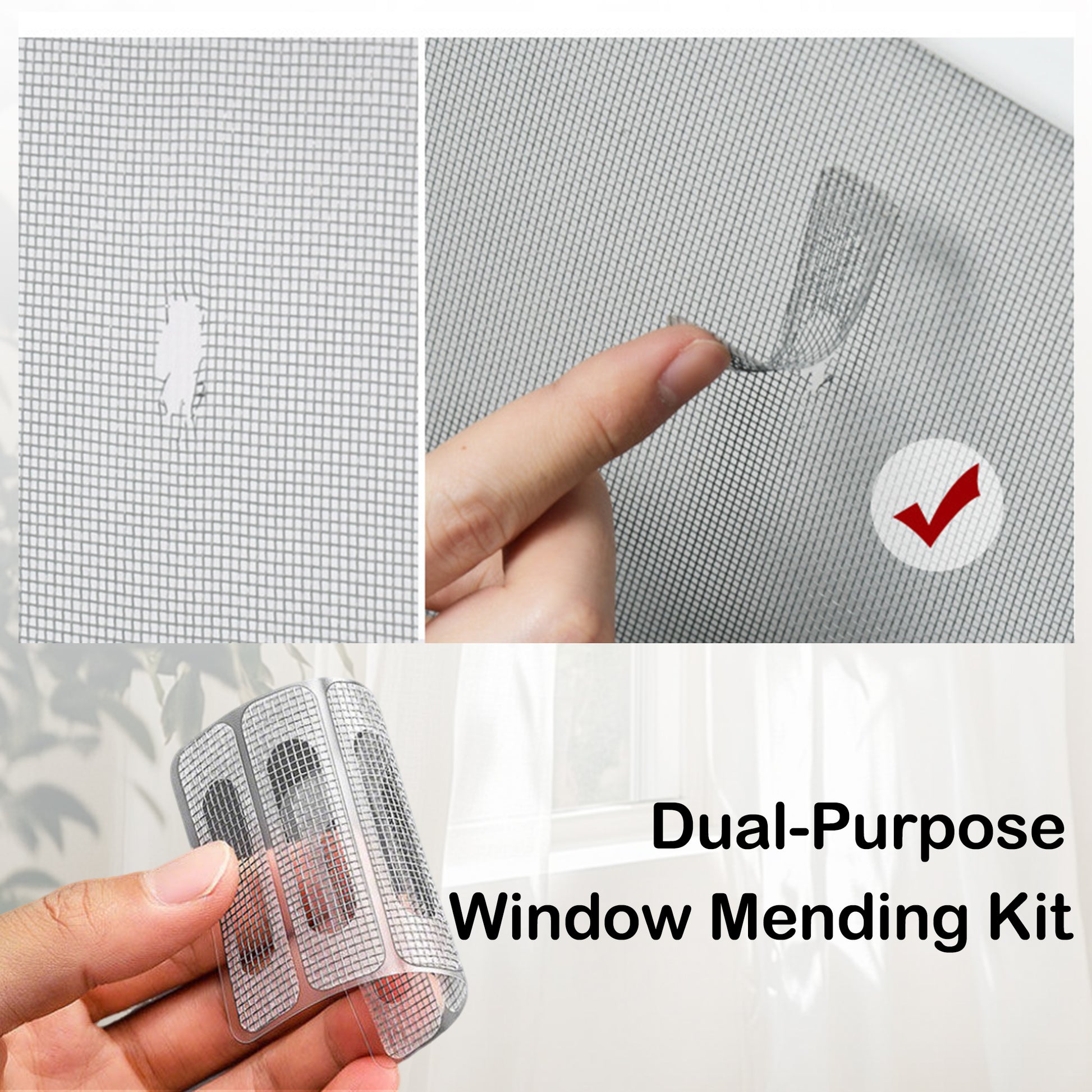 48 Counts Window Weep Hole Screen Patch, Self-Adhesive Design, No Extra Tools and Saves Time，Gray