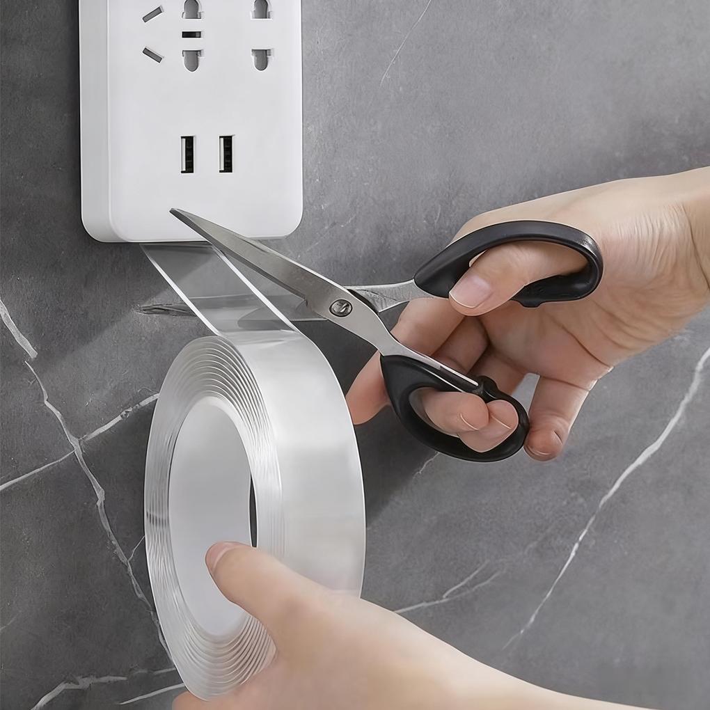 1 Count Ultra-strong Double Sided Adhesive,Nano Tape  Transparent Reusable Waterproof Tapes Heat Resistance Bathroom Home Decoration