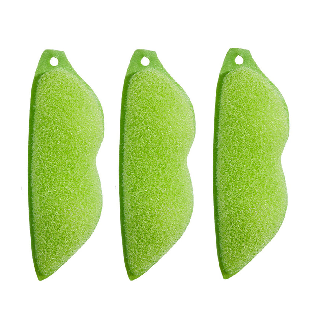 3 Counts Green Magic Beans Bottle Cleaner, Reusable Sponge with Ceramic Balls for Deep Cleaning