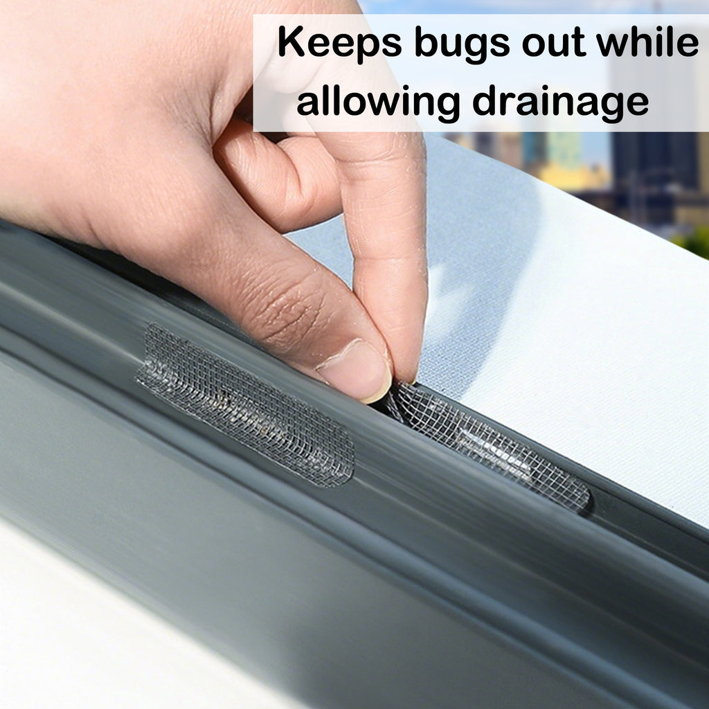 48 Counts Window Weep Hole Screen Patch, Self-Adhesive Design, No Extra Tools and Saves Time，Gray