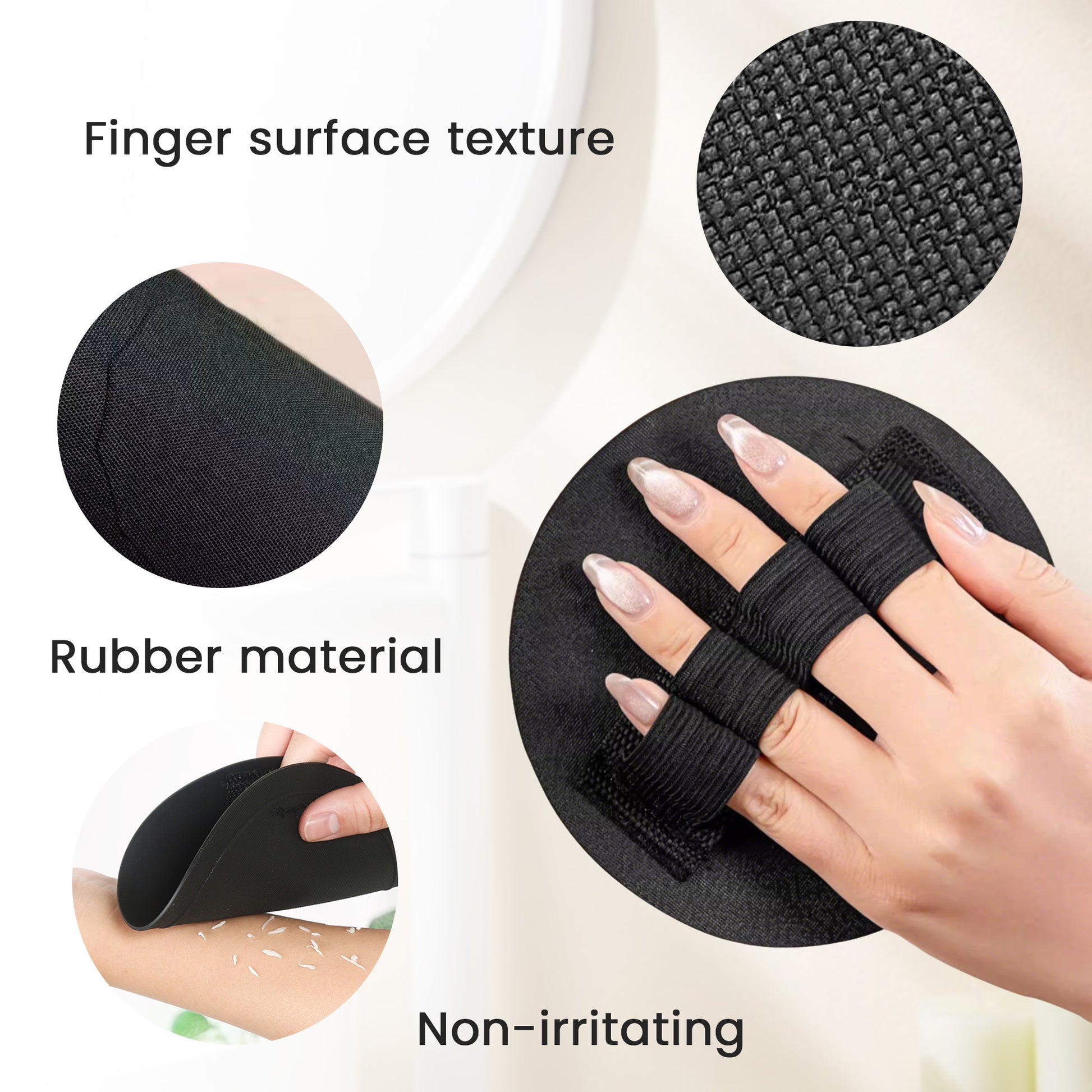 4 Counts Soft Rubber Shower Scrubber for Efficient Cleansing Body, Painless Remover Dead Skin Rubber Shower Scrubber, Skin Scrubber Exfoliator, Black