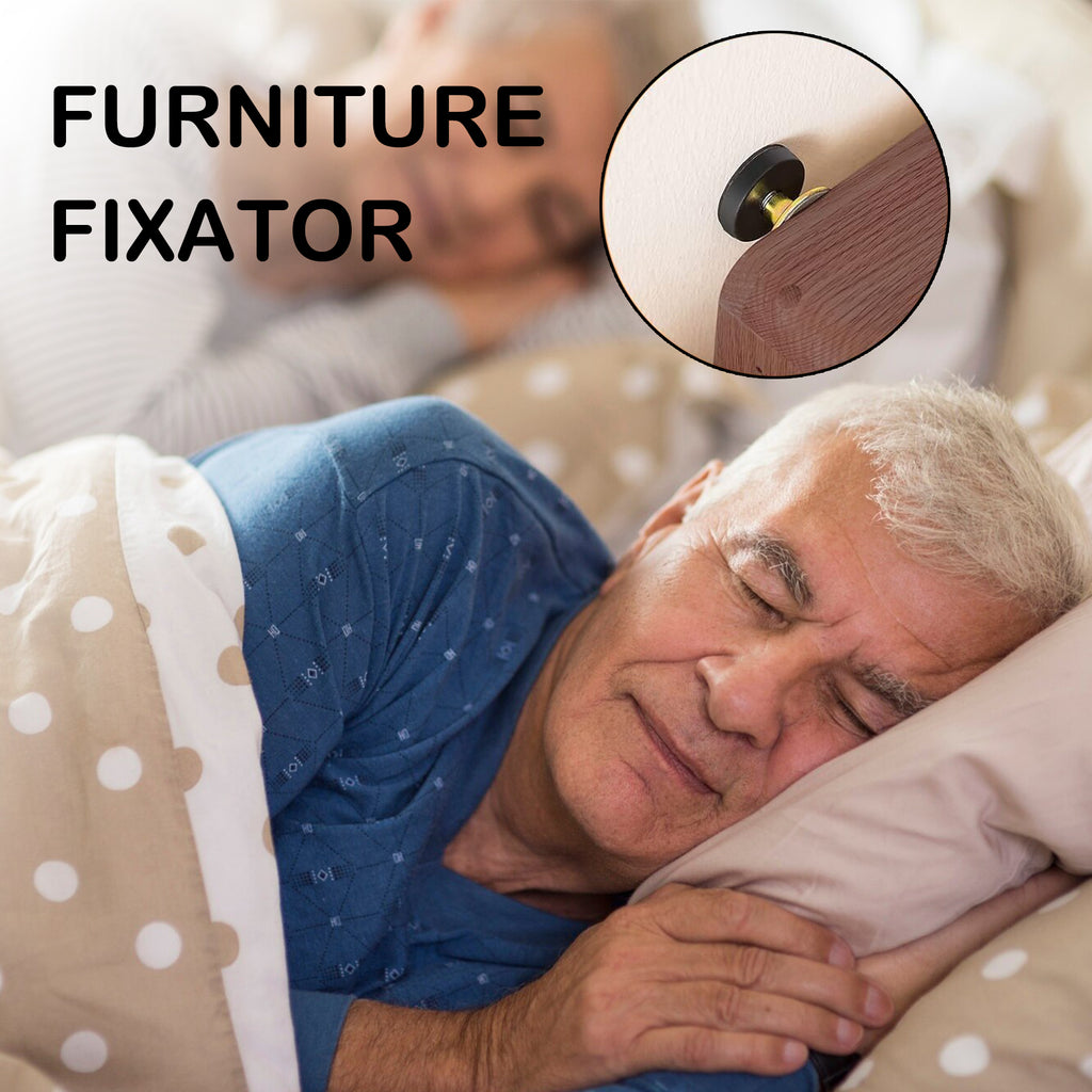 4 Counts Adjustable Threaded Headboard Stoppers Fixer, easy install, minutes to set，black