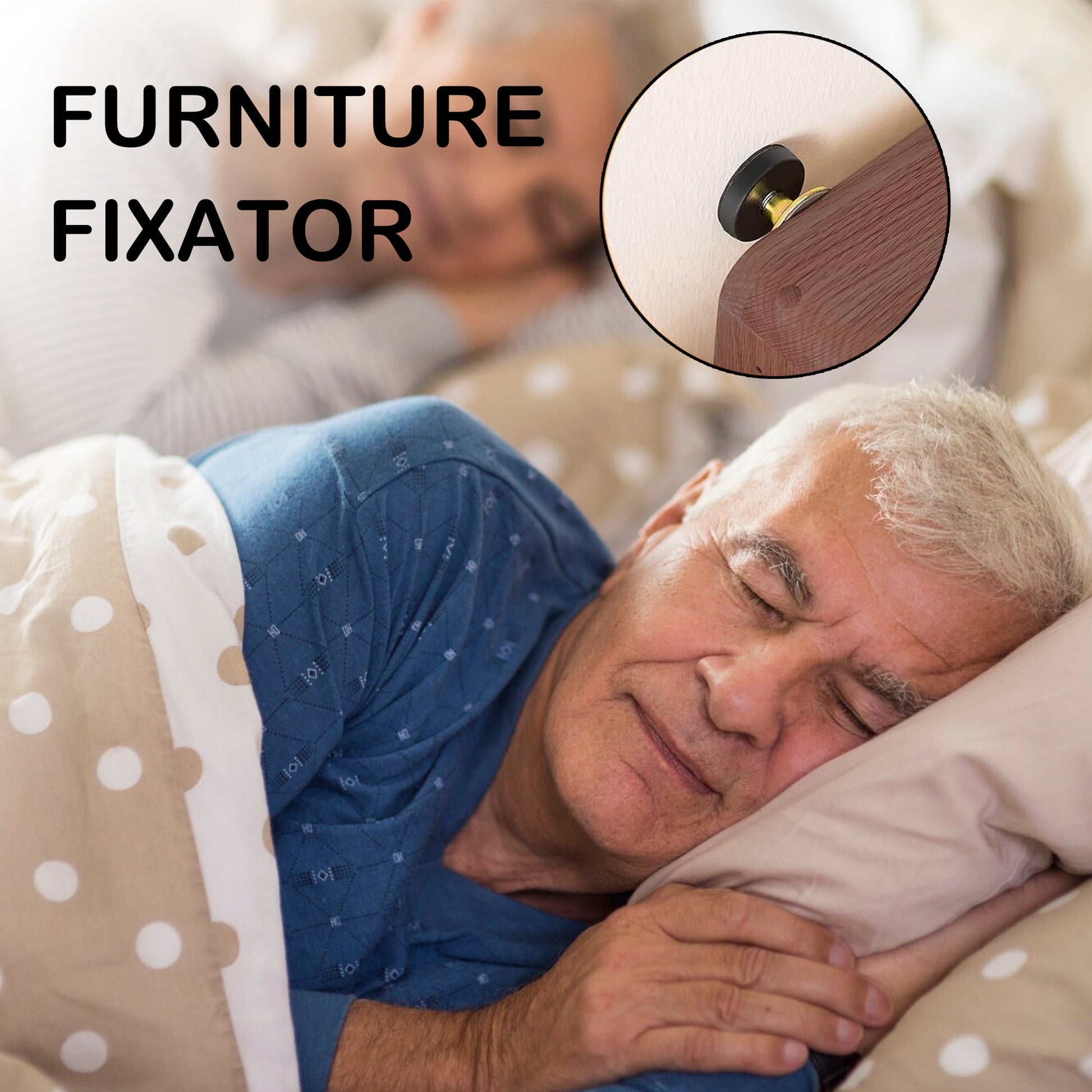 4 Counts Adjustable Threaded Headboard Stoppers Fixer, easy install, minutes to set，black