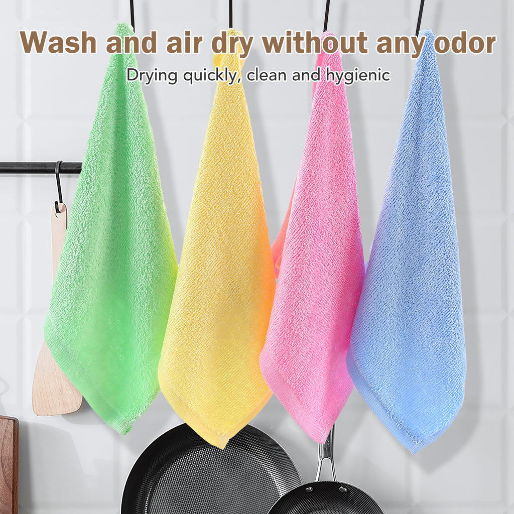10 Counts Bamboo Fiber Cleaning Towels, Reusable and Eco-Friendly Dish Cloths for Countertops Stove and Surfaces