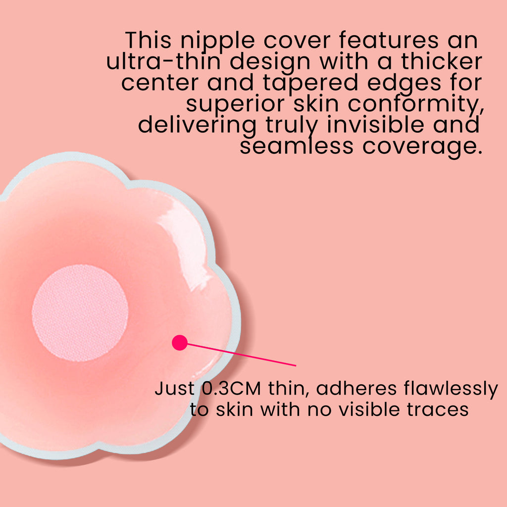 2 Counts Reusable Adhesive Silicone Thin Pasties - Seamless & Invisible Coverage for Backless Outfits