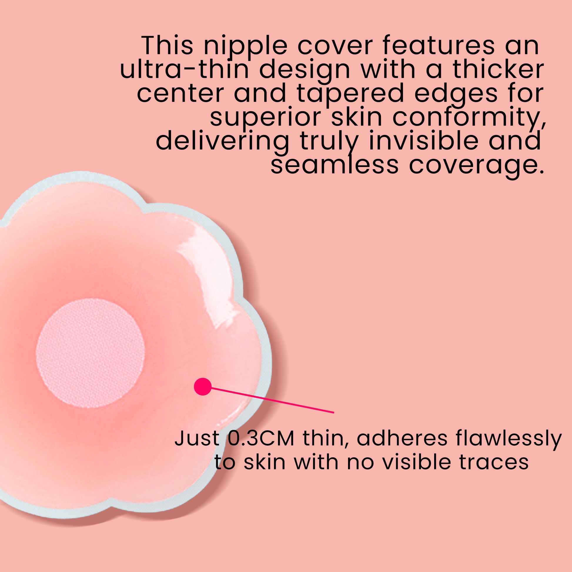 2 Counts Reusable Adhesive Silicone Thin Pasties - Seamless & Invisible Coverage for Backless Outfits