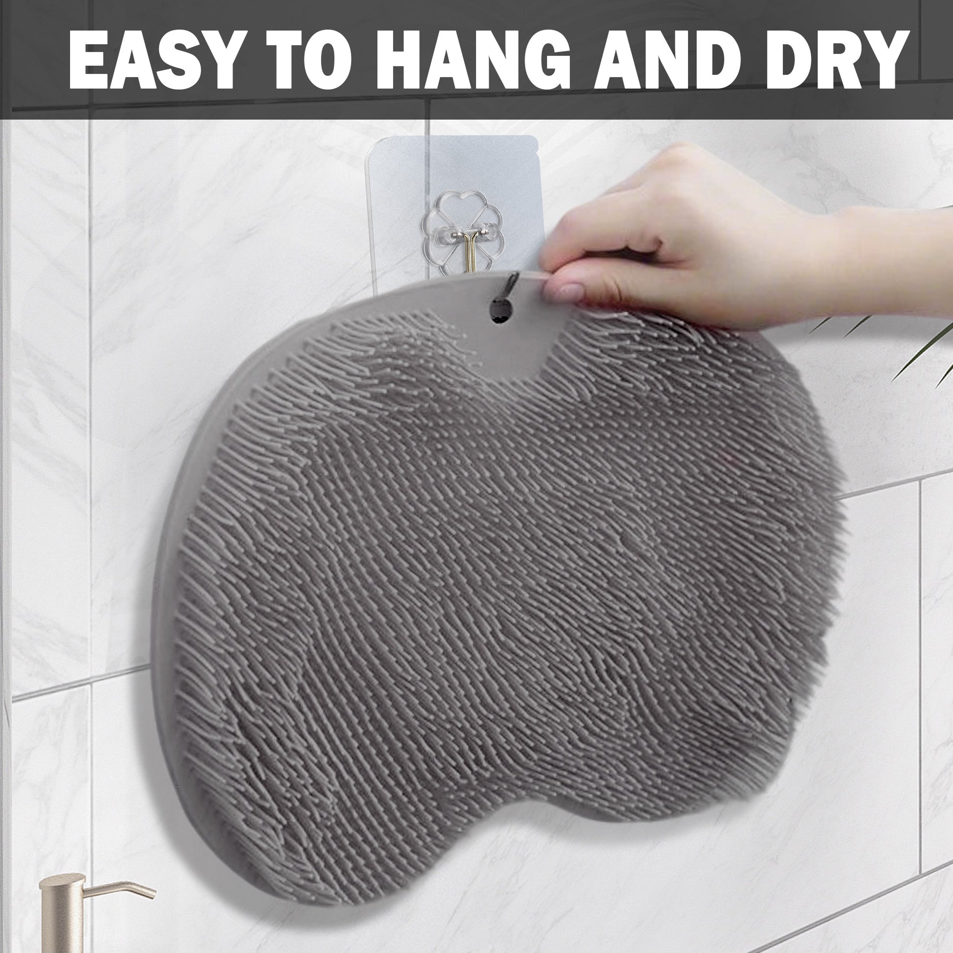 Shower Foot Scrubber Mat, Non-slip Back Washer Back Exfoliating Bath Wash Pad, Wall Mounted Slip Foot Scrubber for Cleaning and Exfoliating, Foot Cleaner for Men and Women