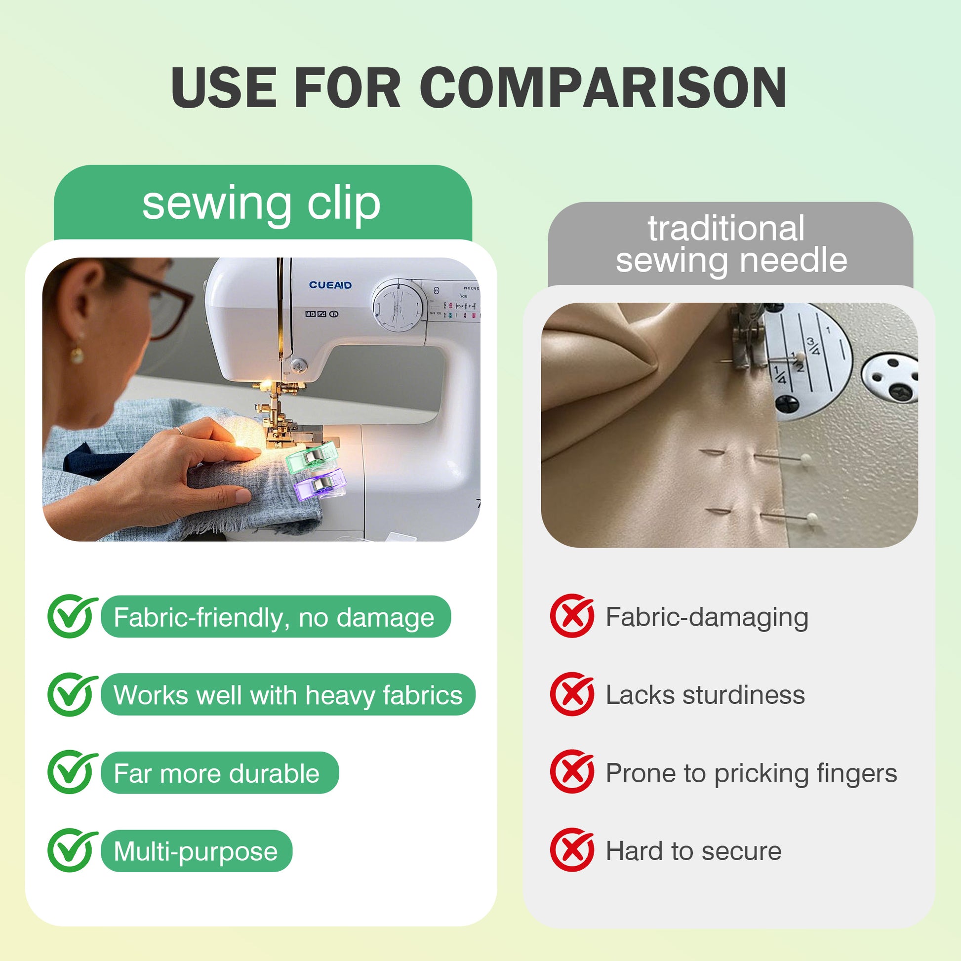 50 Counts Multi-Color Plastic Sewing Clips, replace pins to avoid holes on delicate fabrics during crafting,random color