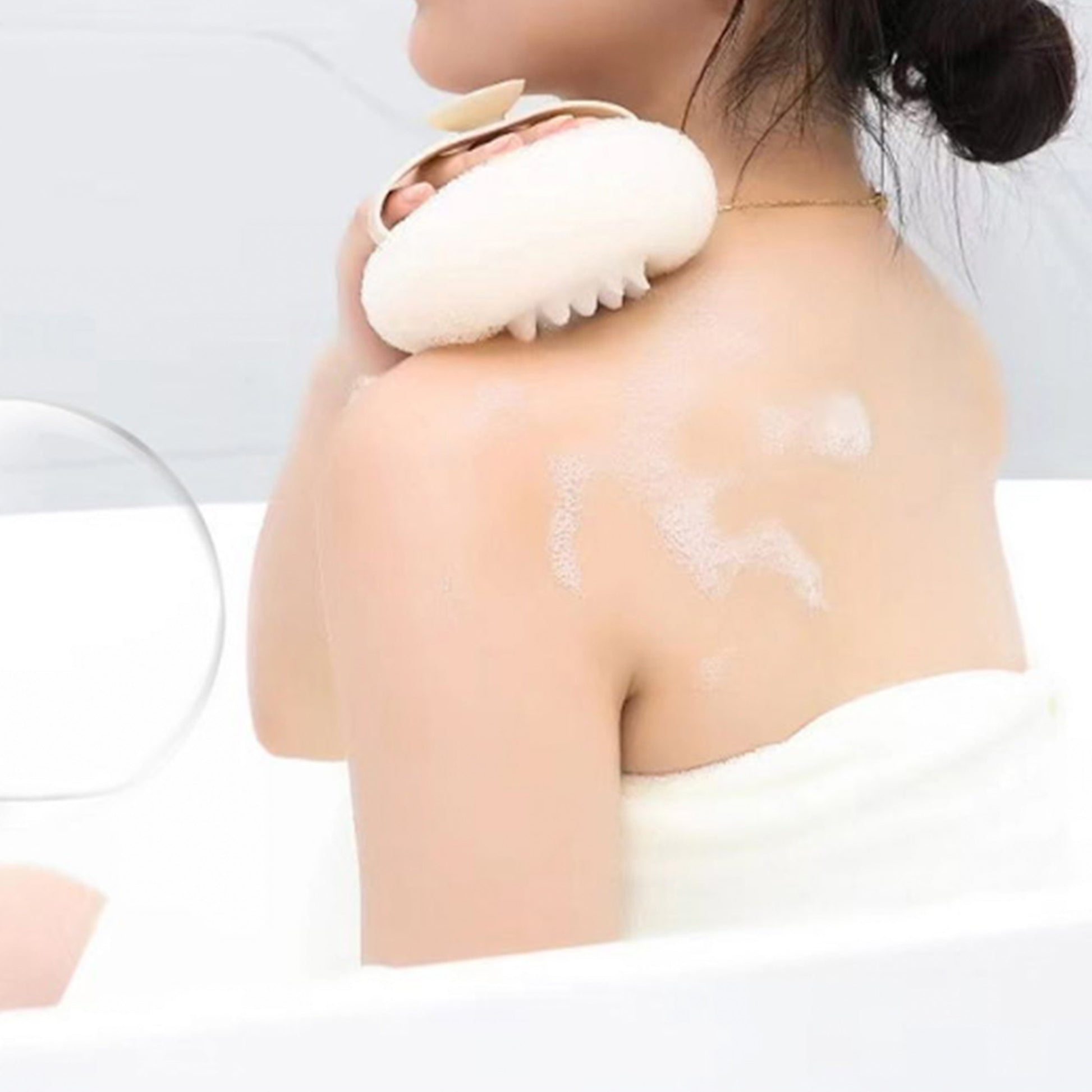 2 Counts 2-in-1 Sunflower Suction Cup Bath Ball, suction cup ring design easy for men & women to use with random colors