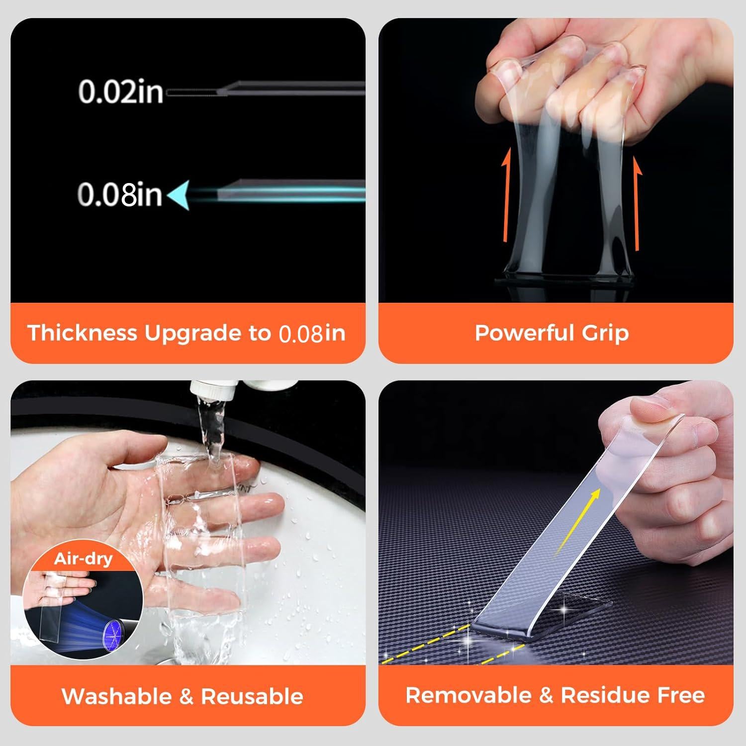 1 Count Ultra-strong Double Sided Adhesive,Nano Tape  Transparent Reusable Waterproof Tapes Heat Resistance Bathroom Home Decoration