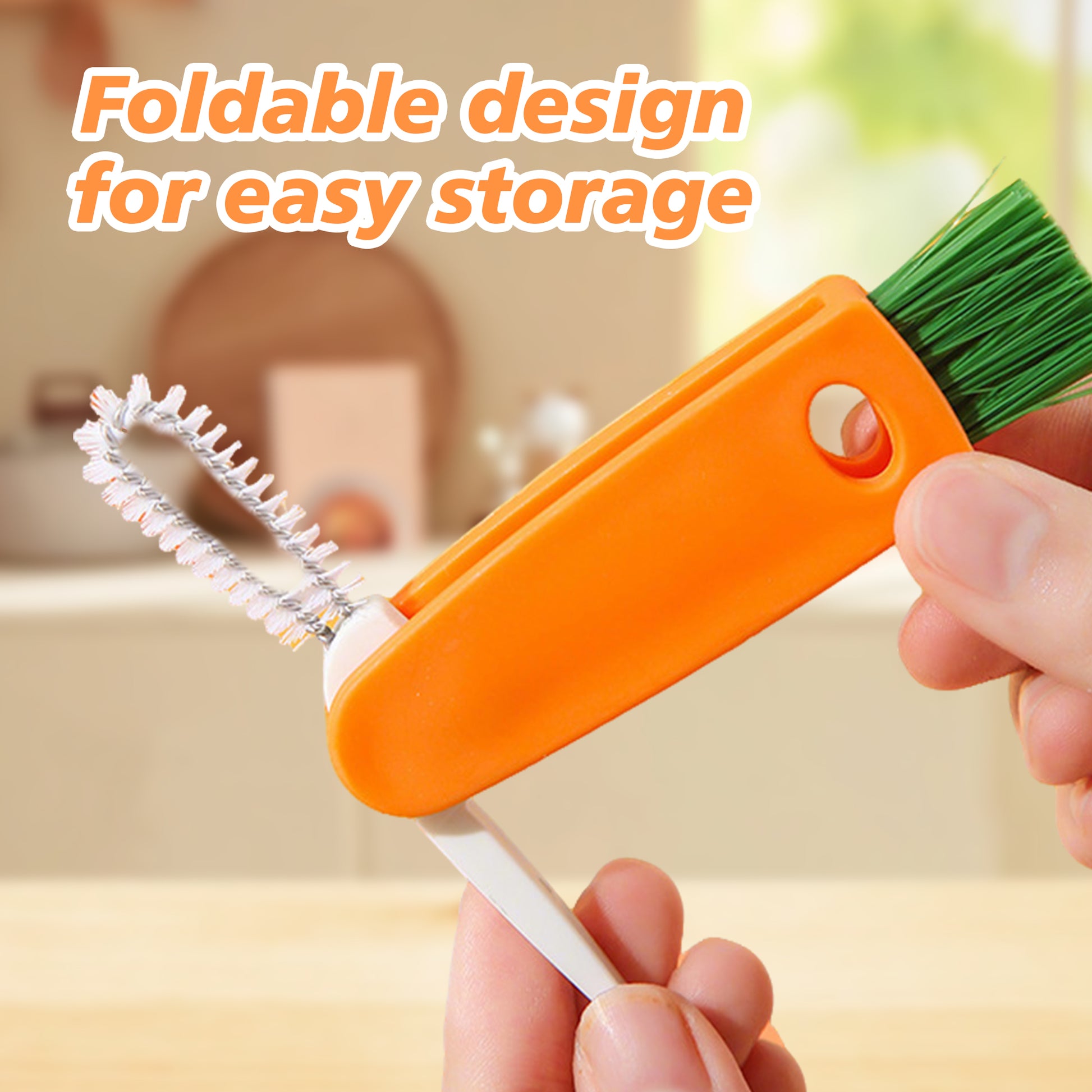 2 Counts Tiny Bottle Cleaning Tools, Compact Carrot Brush Set – Cleans Hard-to-Reach Spots Easily