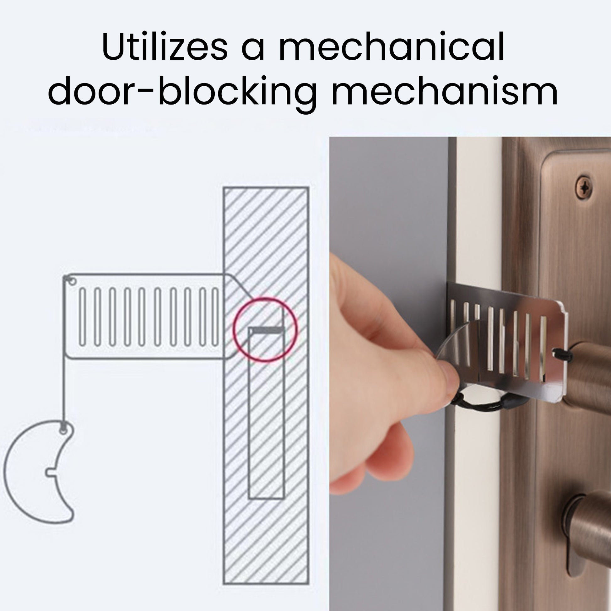 2 Counts Universal Quick-Install Portable Door Lock – Compact Childproof Design for Instant Door Protection Anywhere
