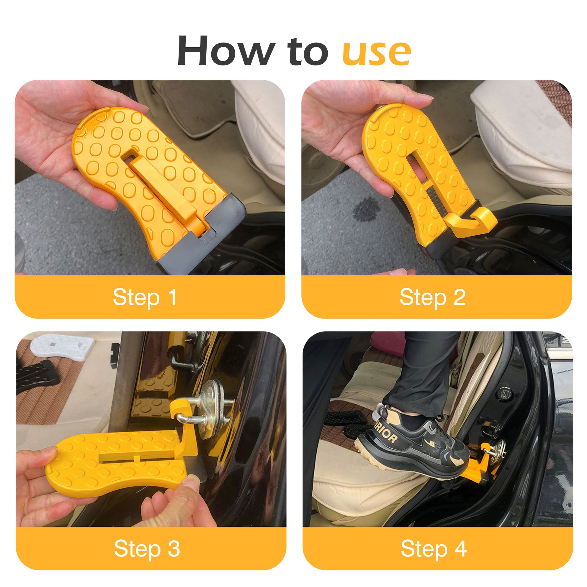 1 Count SUV Roof Step Assist, door latch mounting design for roof rack access and cargo loading,tool-free installation for SUVs and trucks