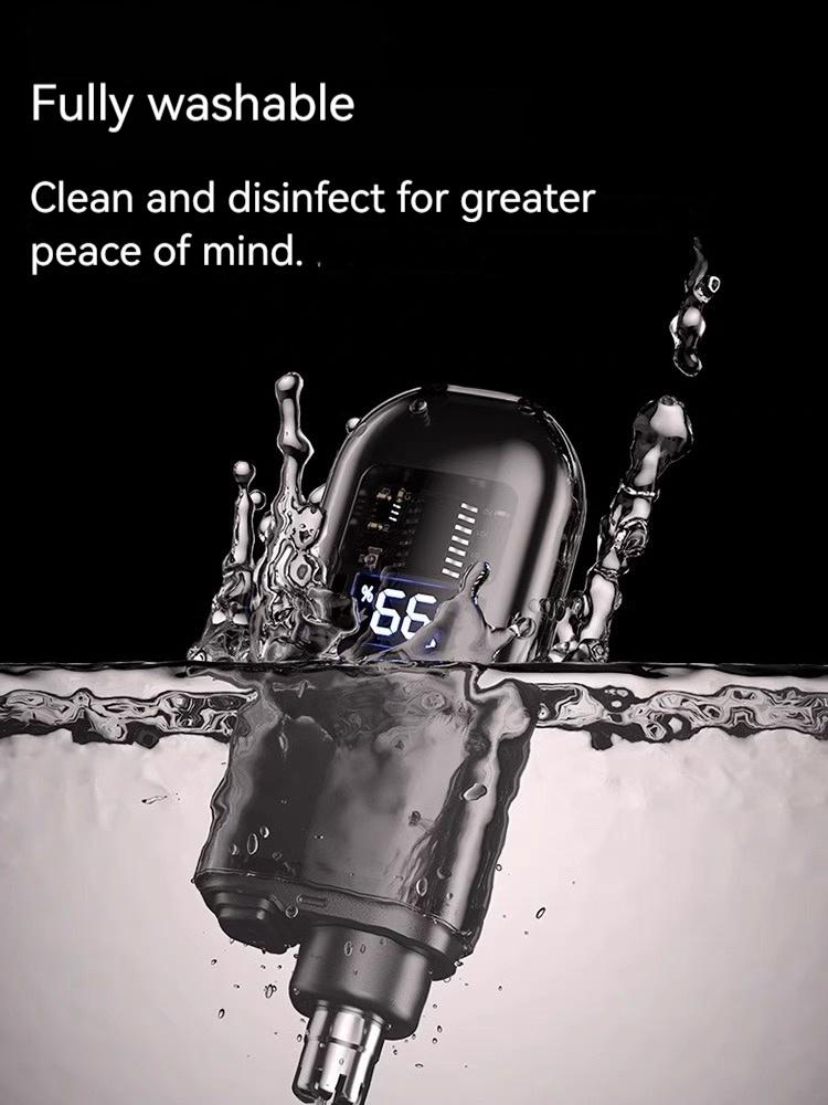 3in1,Ear and Nose Hair Trimmer Clipper - Professional Painless Eyebrow & Facial Hair Trimmer for Men Women, Battery-Operated Trimmer with Waterproof, Dual Edge Blades for Easy Cleansing Black