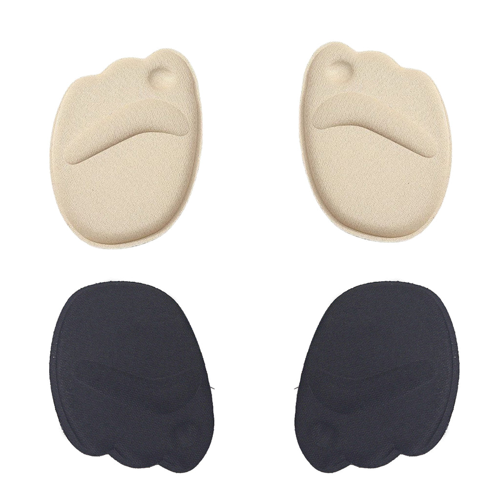 4 Counts Shoe Filler Heel Pads for Womens Shoes, sponge material, breathable with cushioning, self-adhesive for easy use：Black and Beige