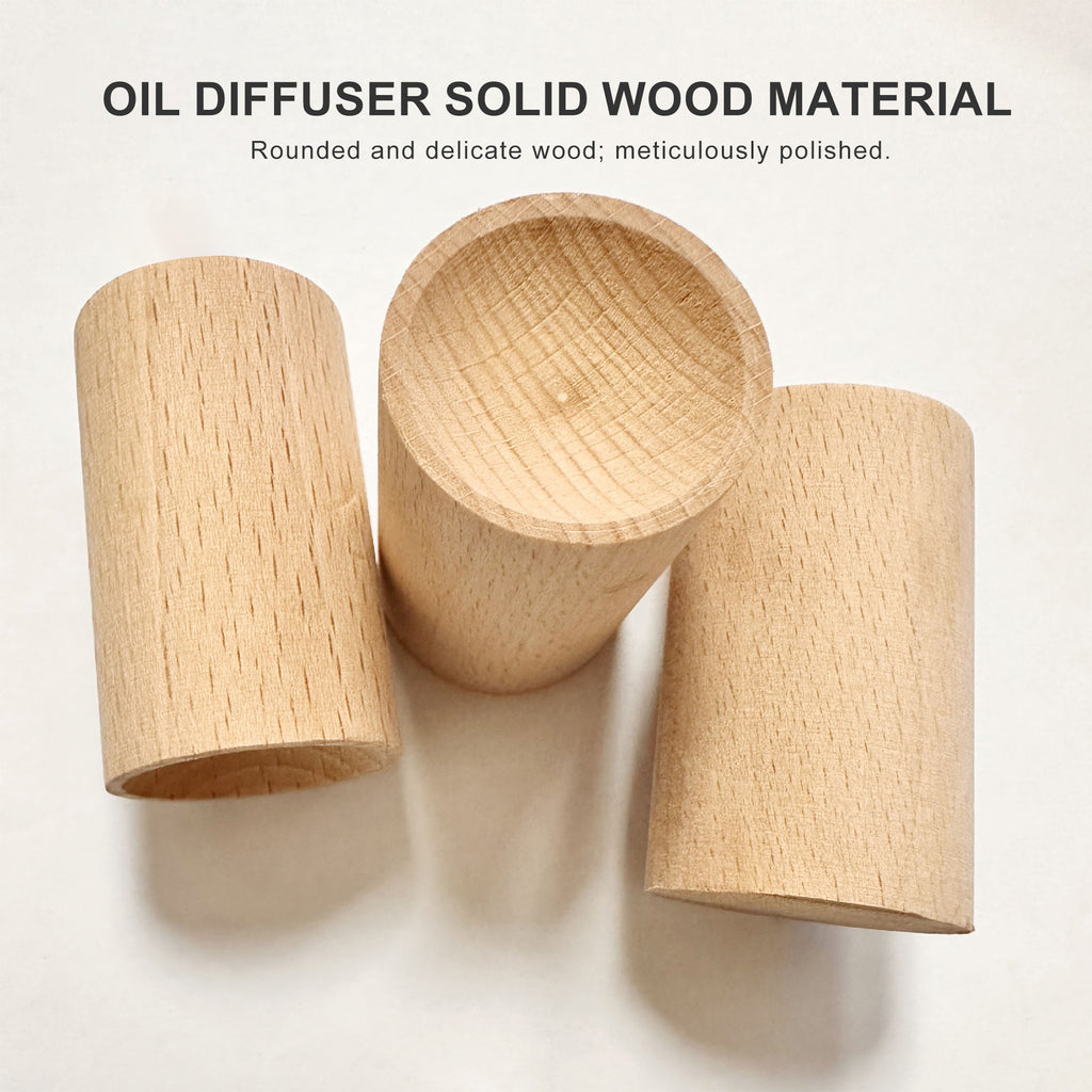 6 Counts Wooden Essential Oil Diffuser, Best Hand-Crafted Wick Essential Oil Diffuser for Aromatherapy ,Home, Bathroom, Office, Closet, Shoe Closet, Toilet, Car, Yoga Room, Sauna Room