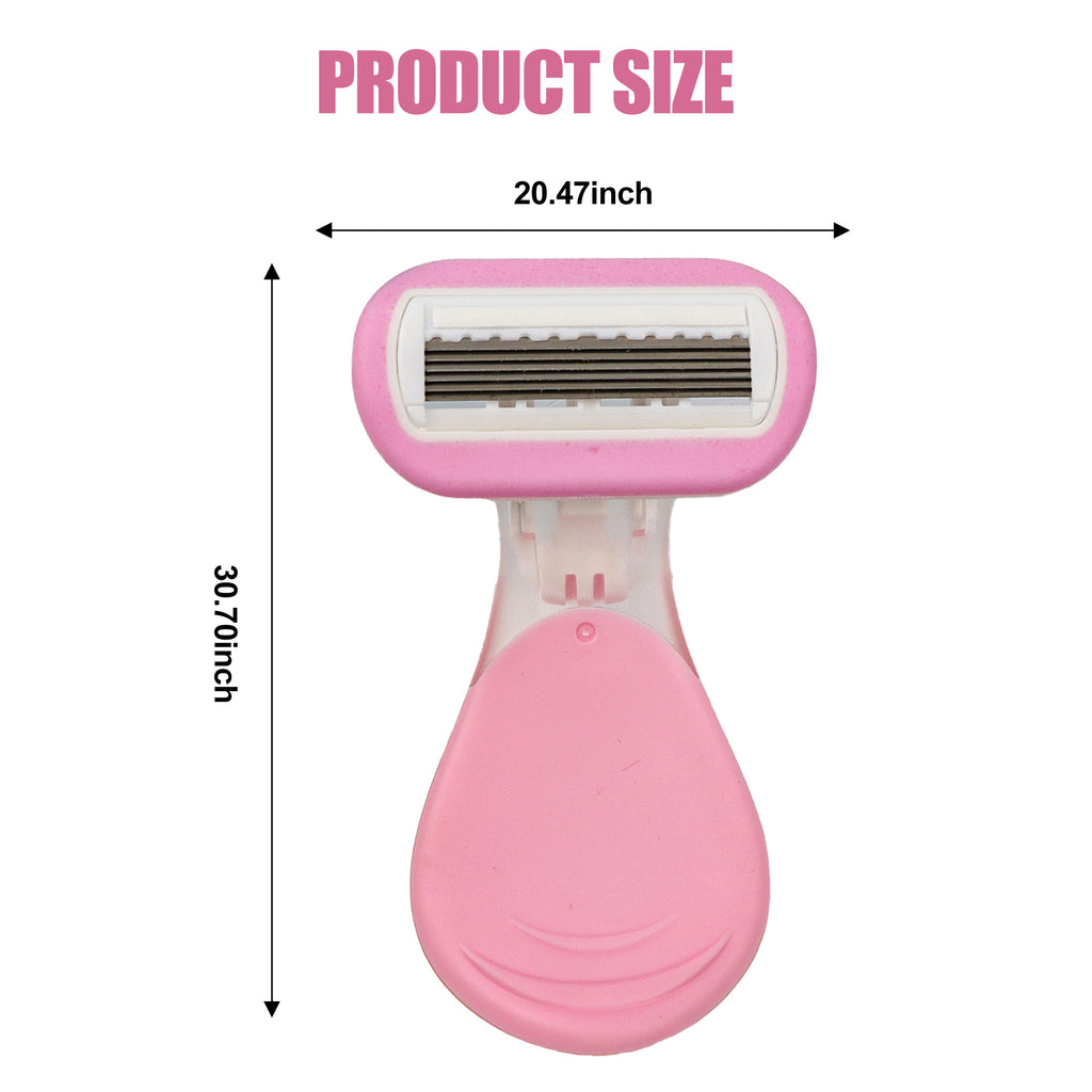 2 Counts Mini Portable Hair Removal Razors for Women, Lightweight Compact Design for Pubic Leg Armpit & Body Hair, Close Precise Shave
