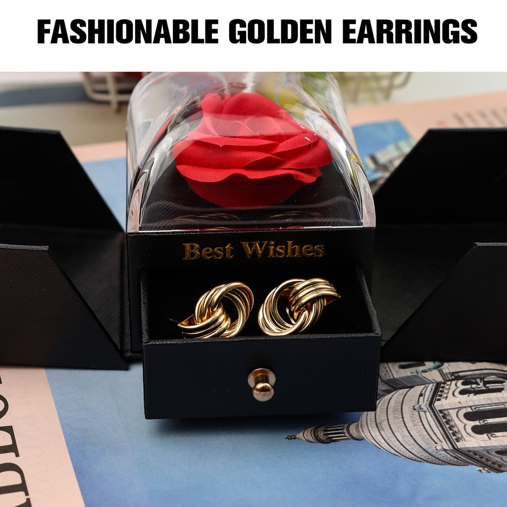 1 Count Gold Chain Dangle Earrings, multiple oval brass chains intertwined, hypoallergenic, chic and contemporary