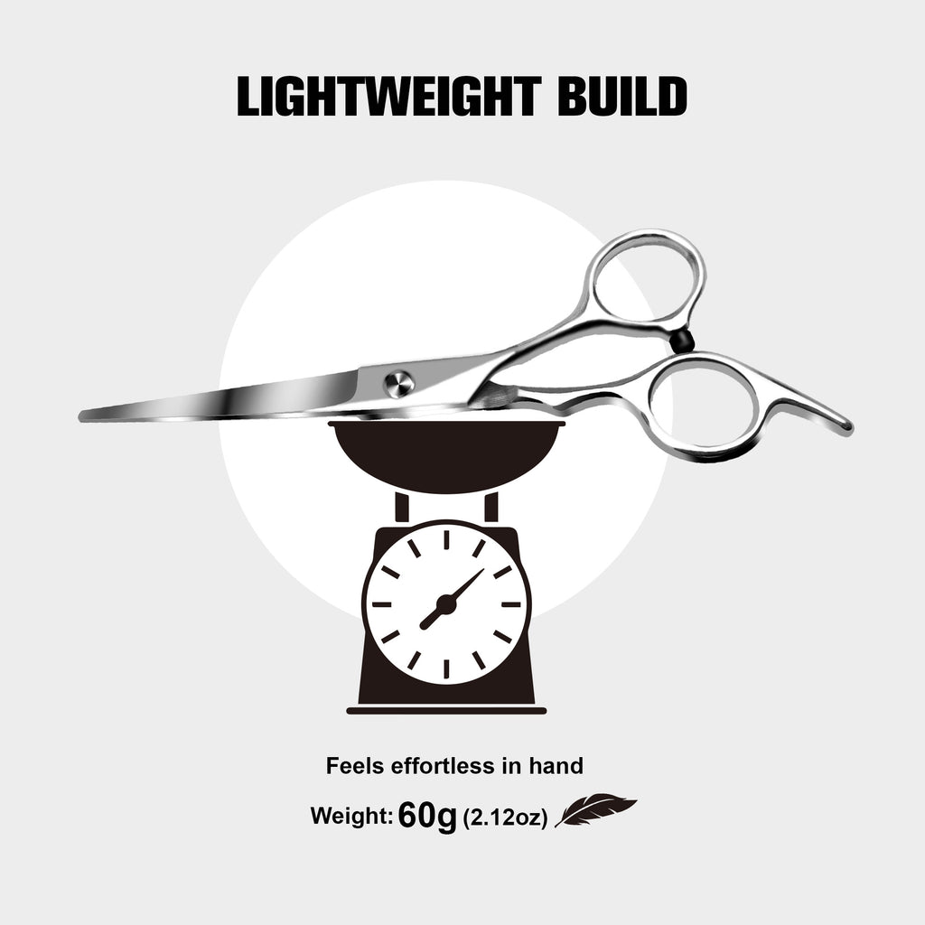 1 Count  Hair Cutting Shears, 6.22 Inch Barber Scissors for Thick Fine Hair, Anti-Rust Stainless Steel,silver