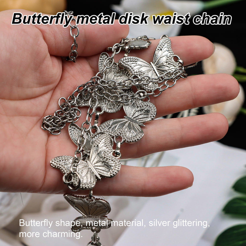 1 Count Boho Butterfly Waist Chain, Adjustable Ethnic Tassel Belt for Festival Outfits