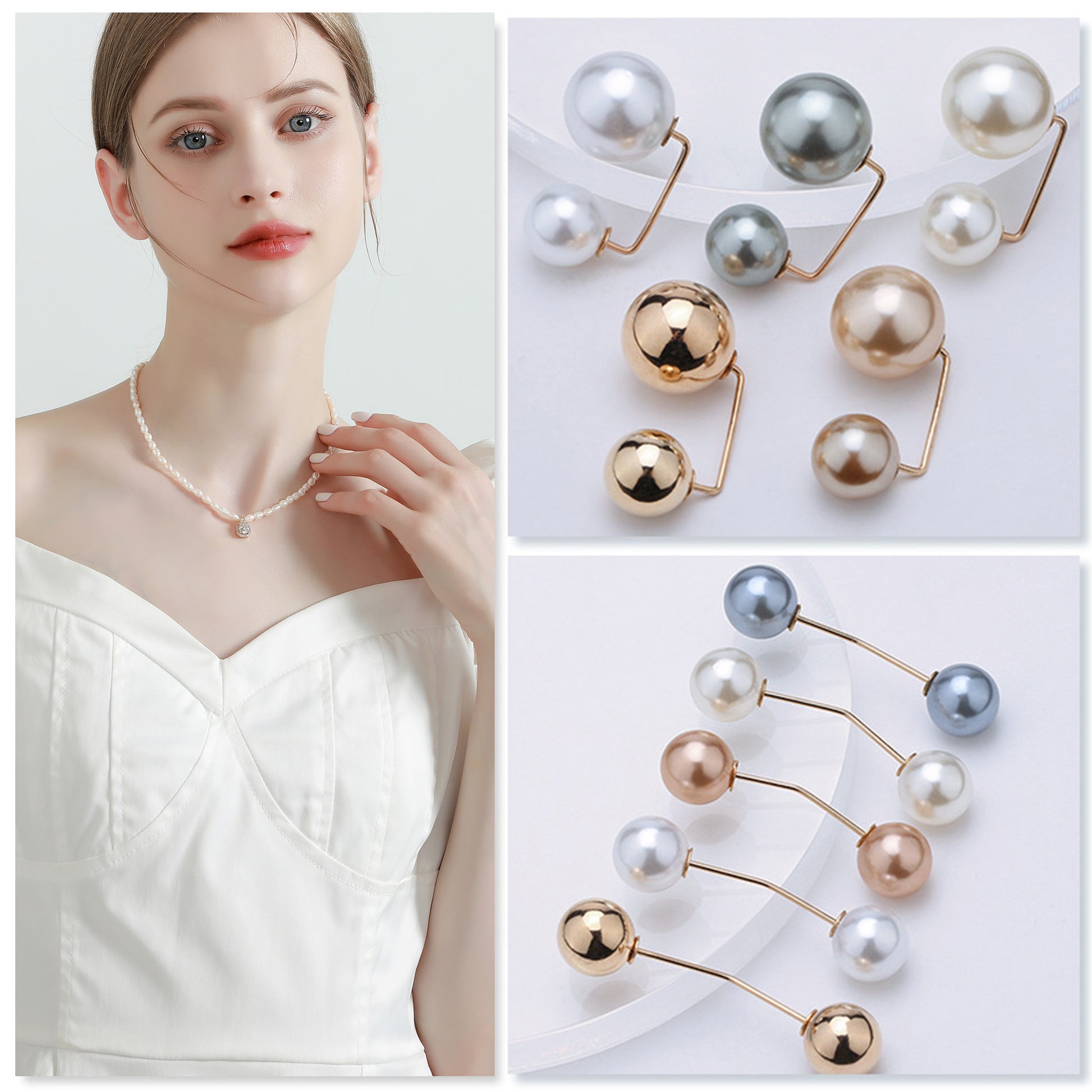 6 Counts Fashion Pearl Brooch - Versatile Accessory for Dresses, Hats & Special Occasions
