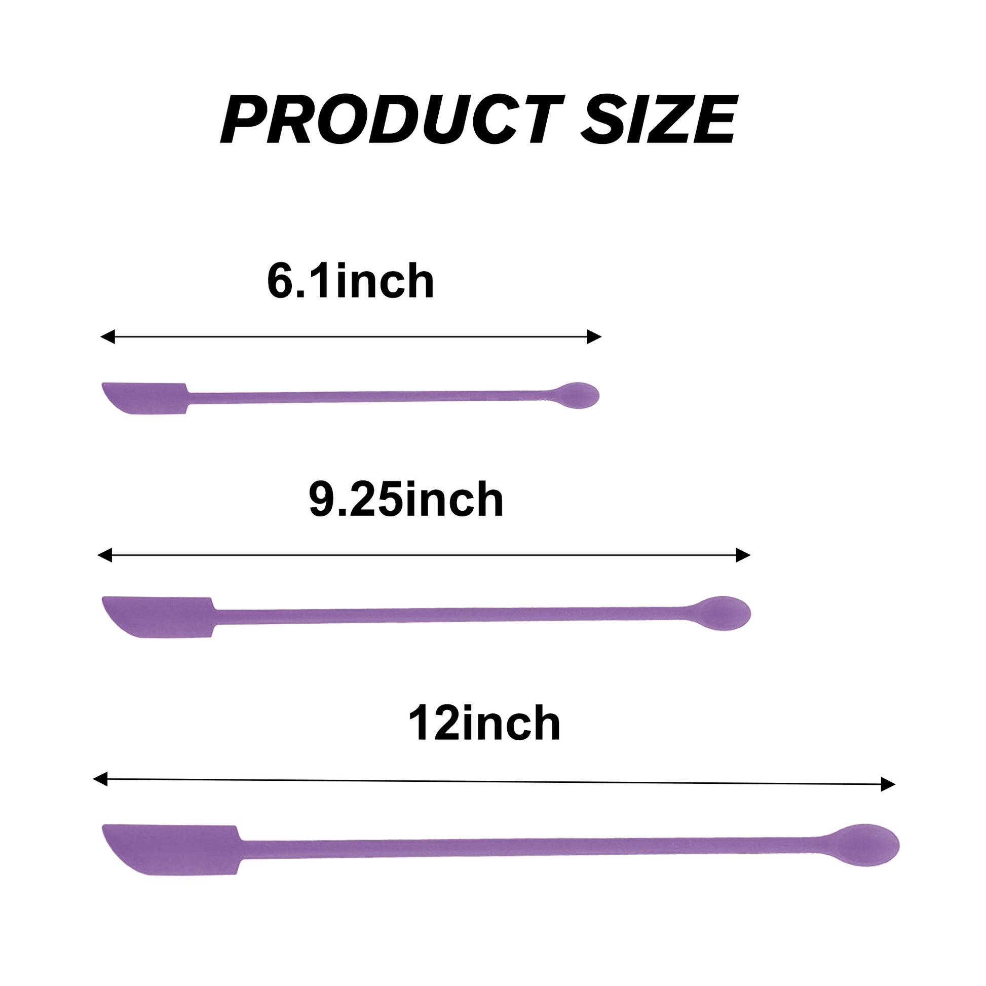 3 Counts Multi Size Makeup Spatula - Purple Food-Grade Silicone Scrapers for Cosmetics & Kitchen