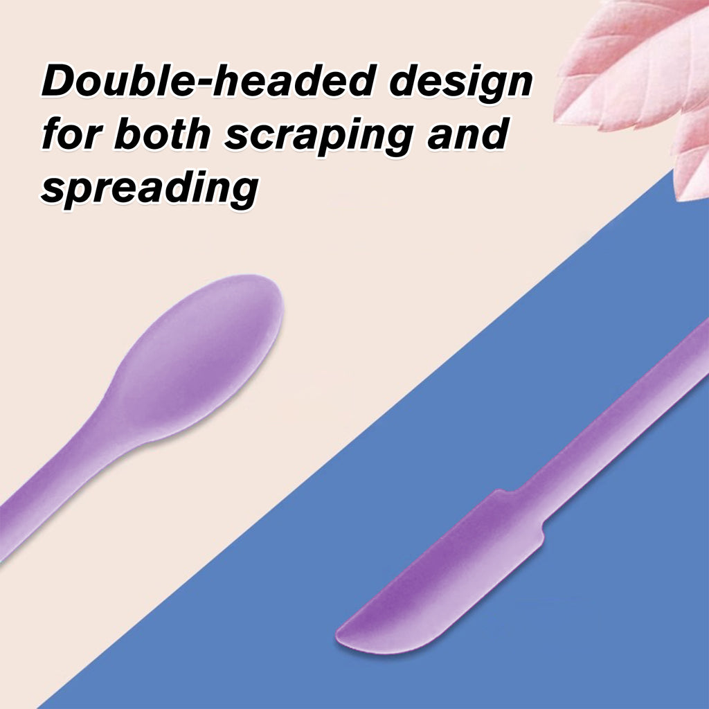 3 Counts Multi Size Makeup Spatula - Purple Food-Grade Silicone Scrapers for Cosmetics & Kitchen